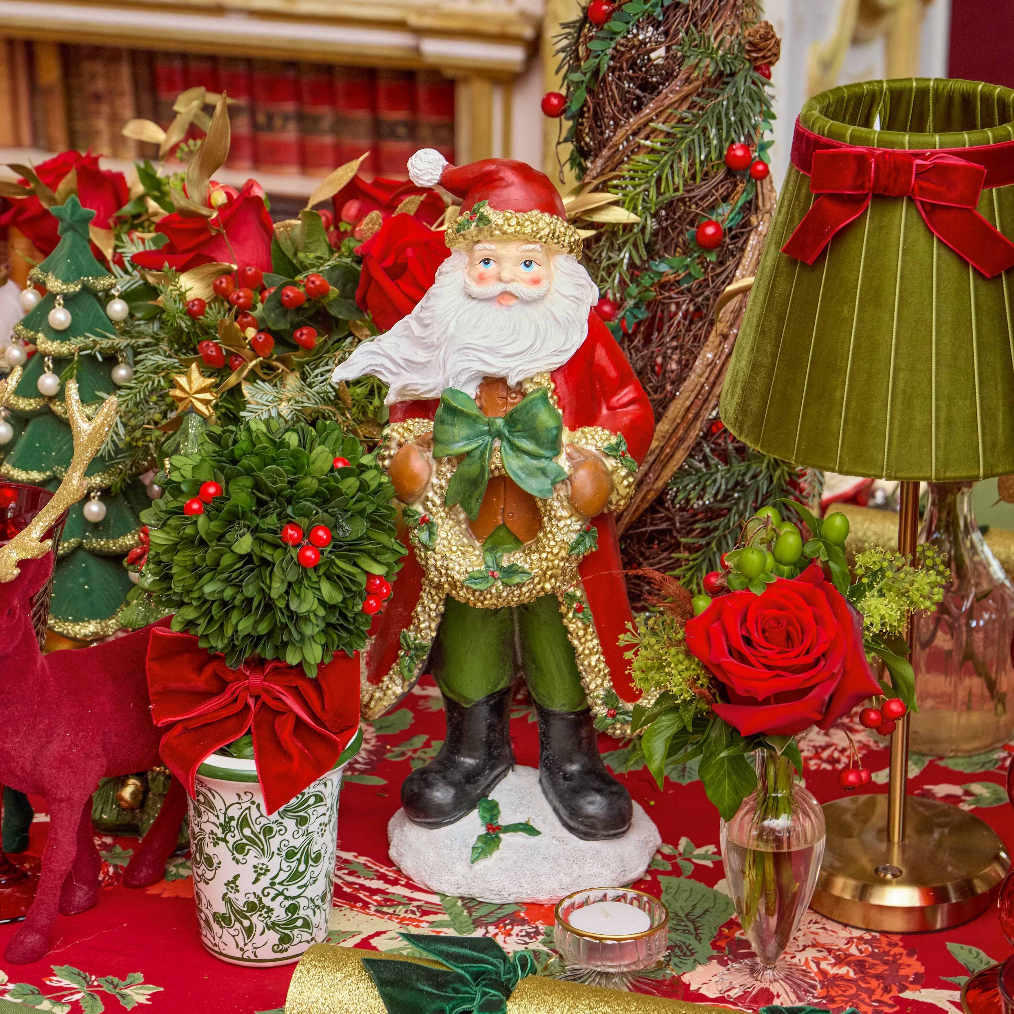 Santa with Gold Wreath