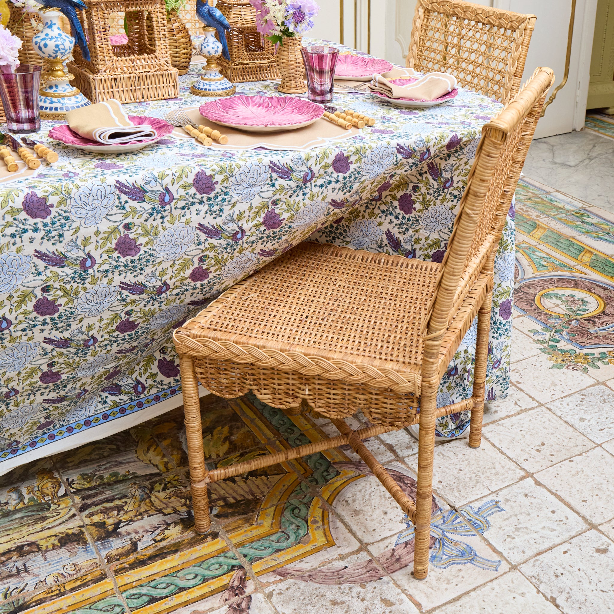 Bettina Scalloped Rattan Chair