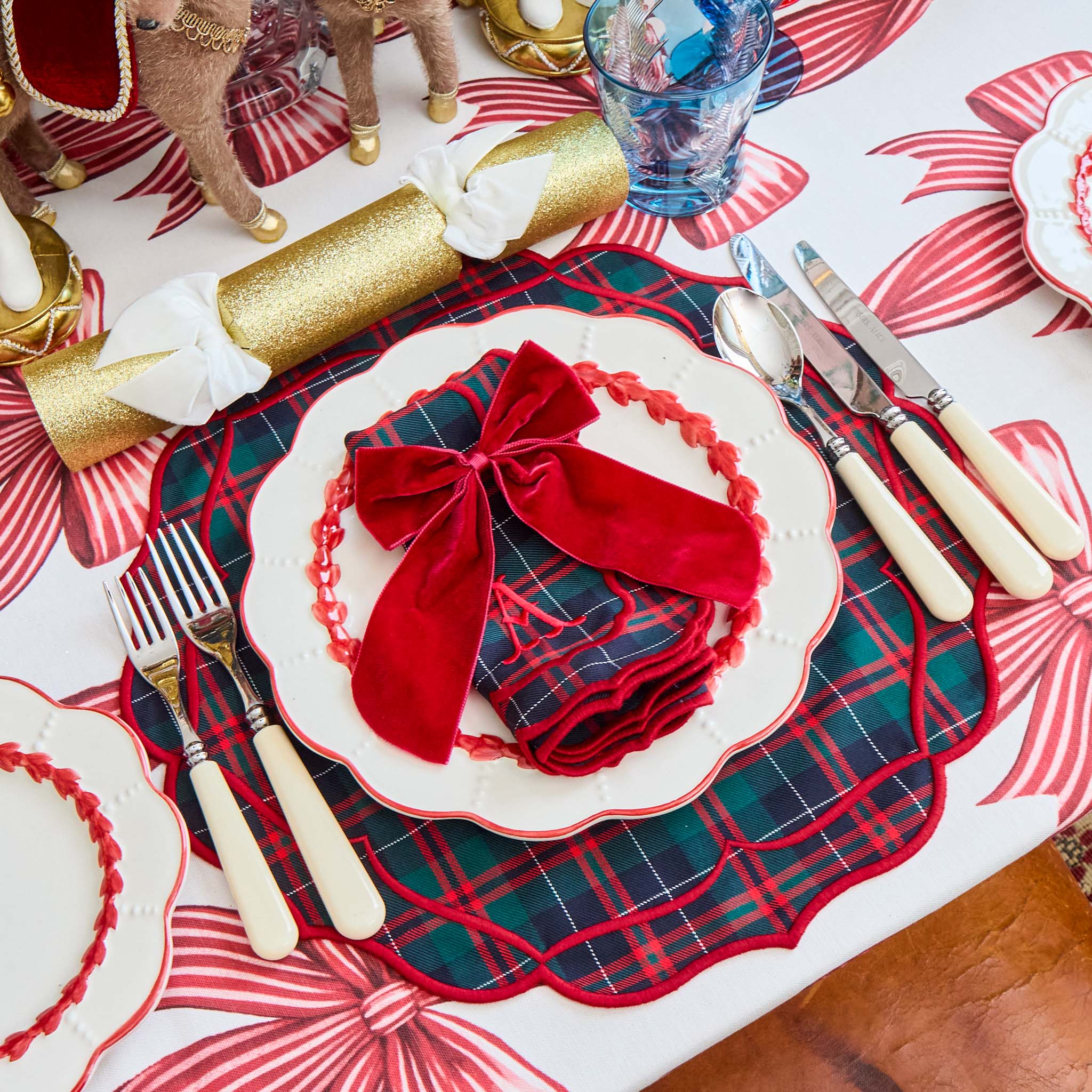 Sylvia Red & Blue Tartan Napkins (Set of 4)