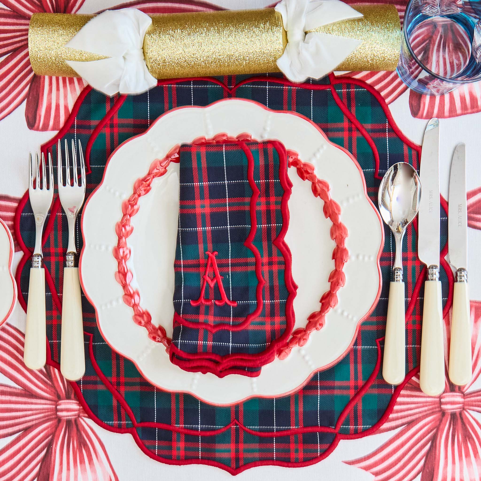 Sylvia Red & Blue Tartan Napkins (Set of 4)