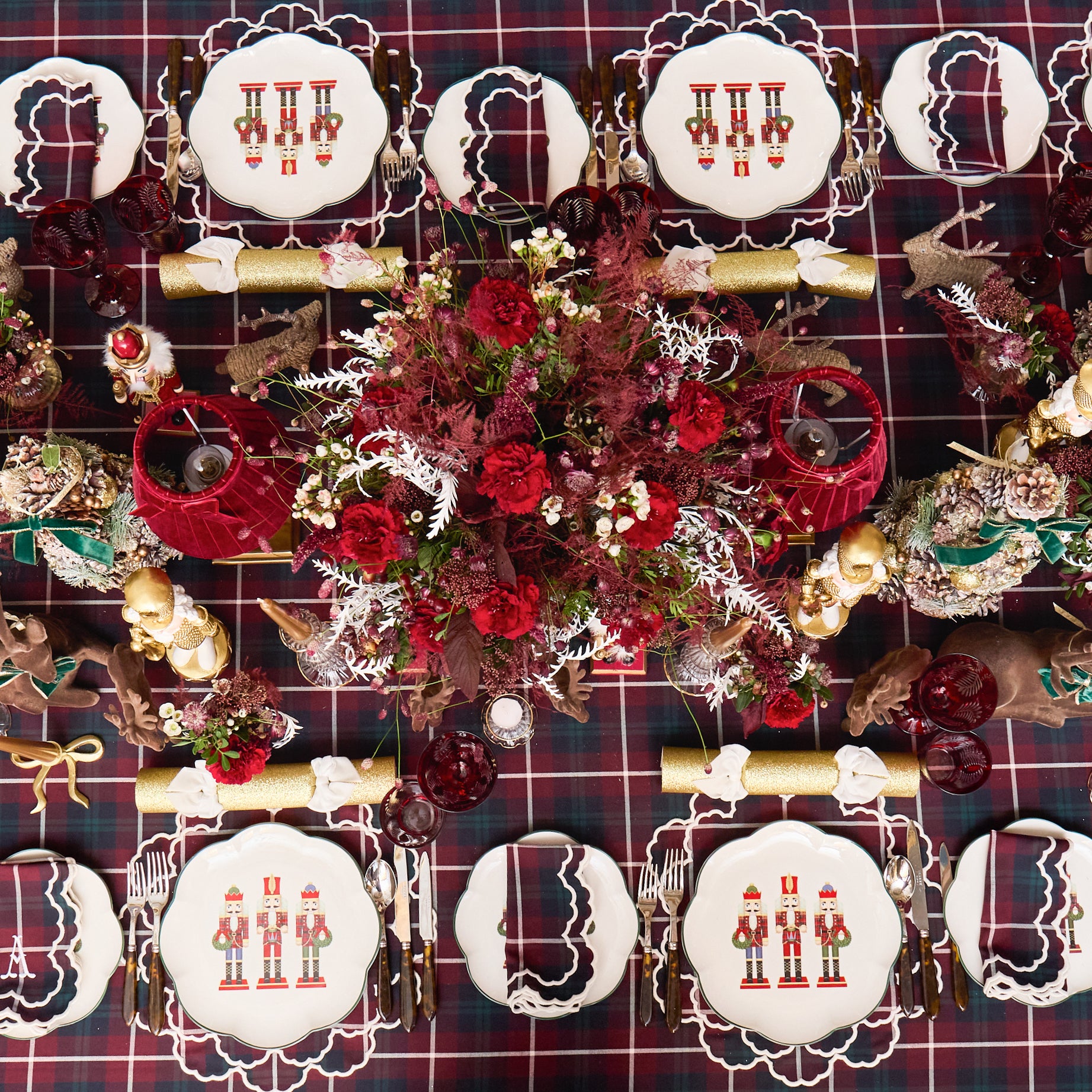 Burgundy Tartan Tablecloth