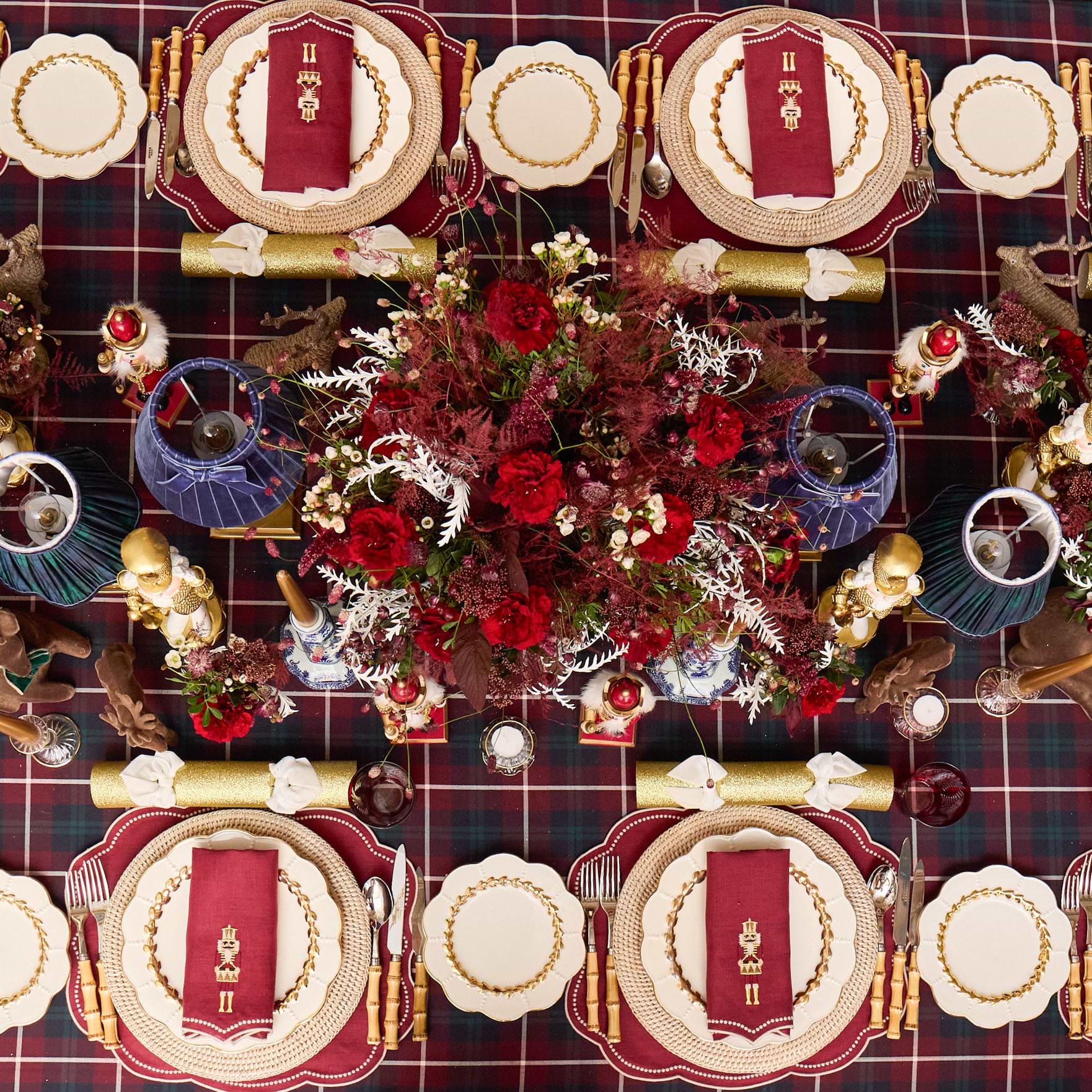Burgundy Tartan Tablecloth