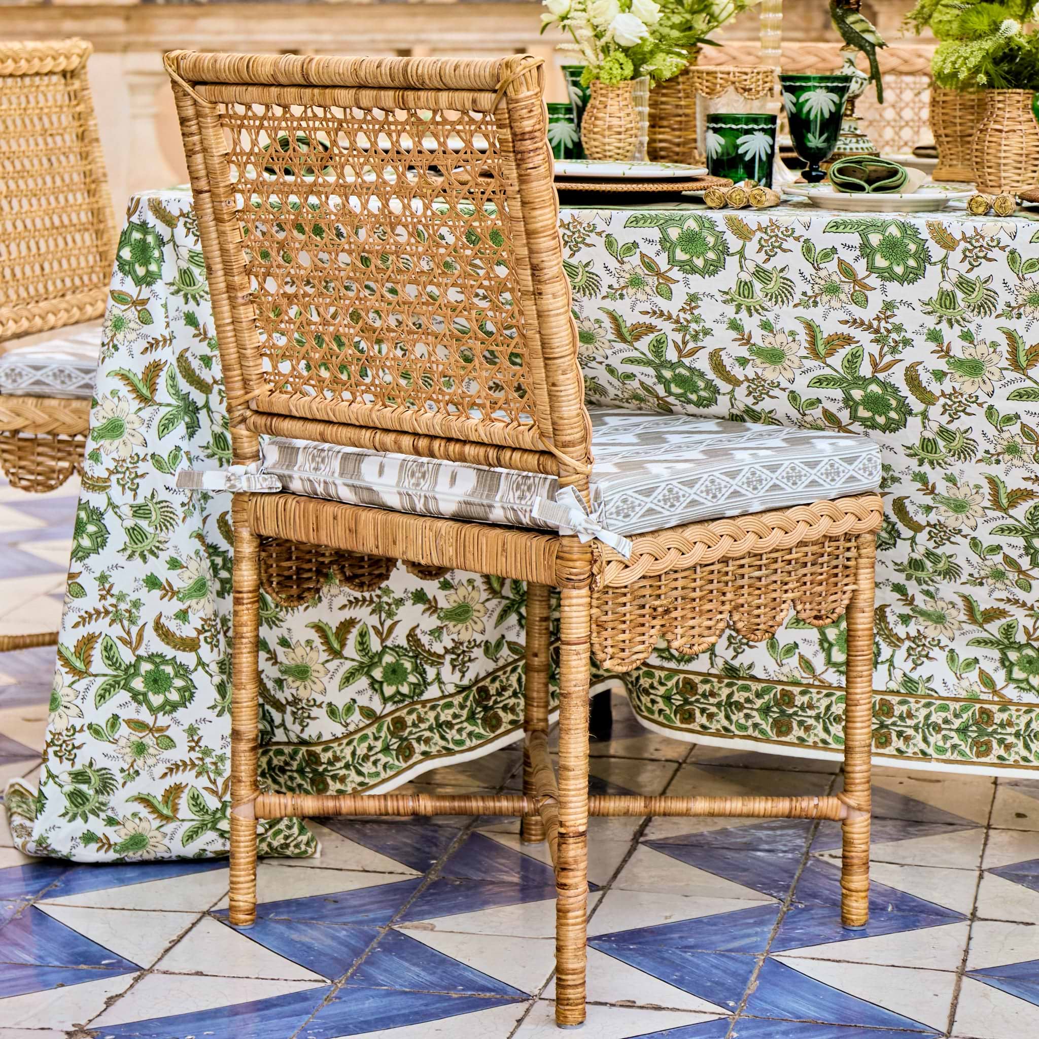 Bettina Scalloped Rattan Chair