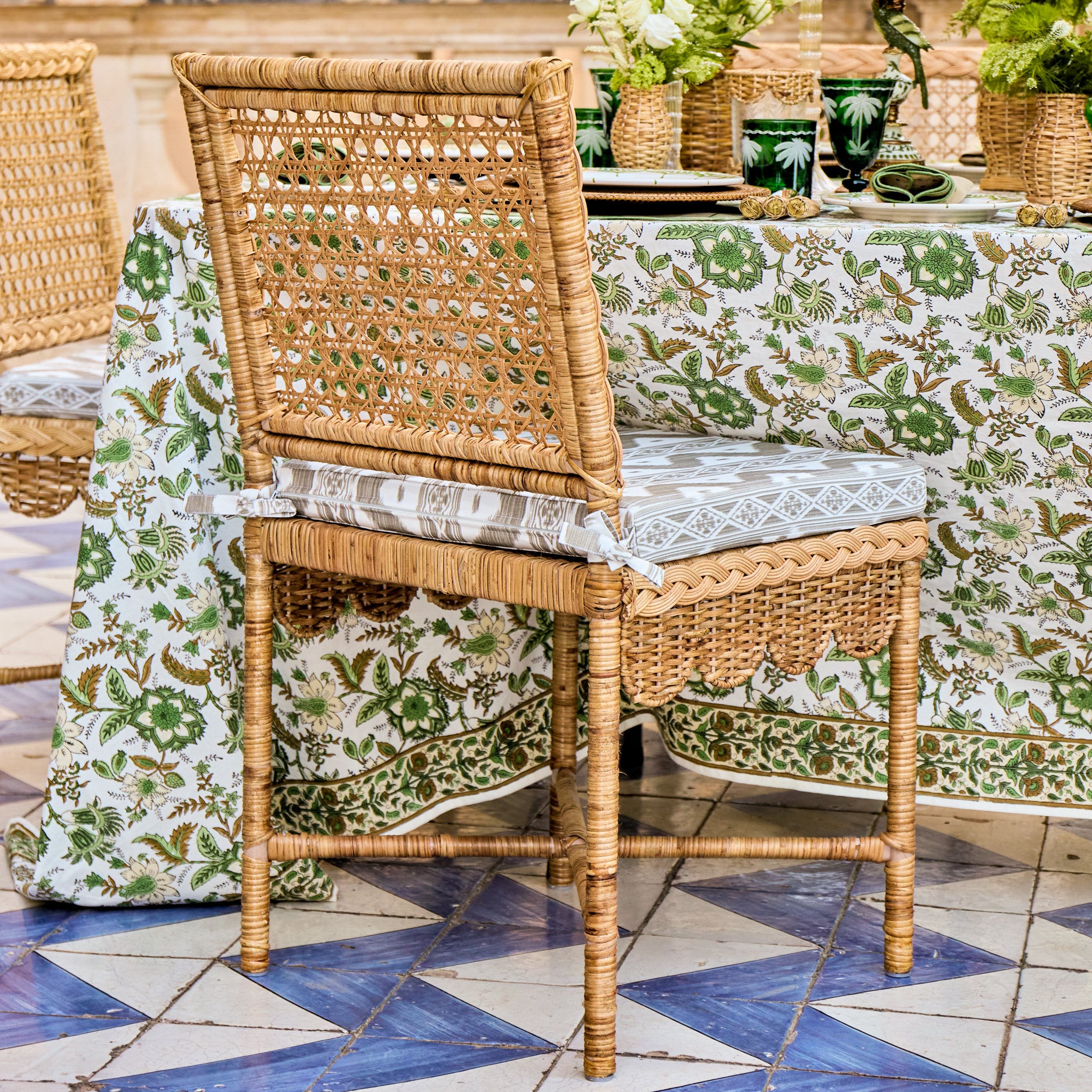 Bettina Scalloped Rattan Chair