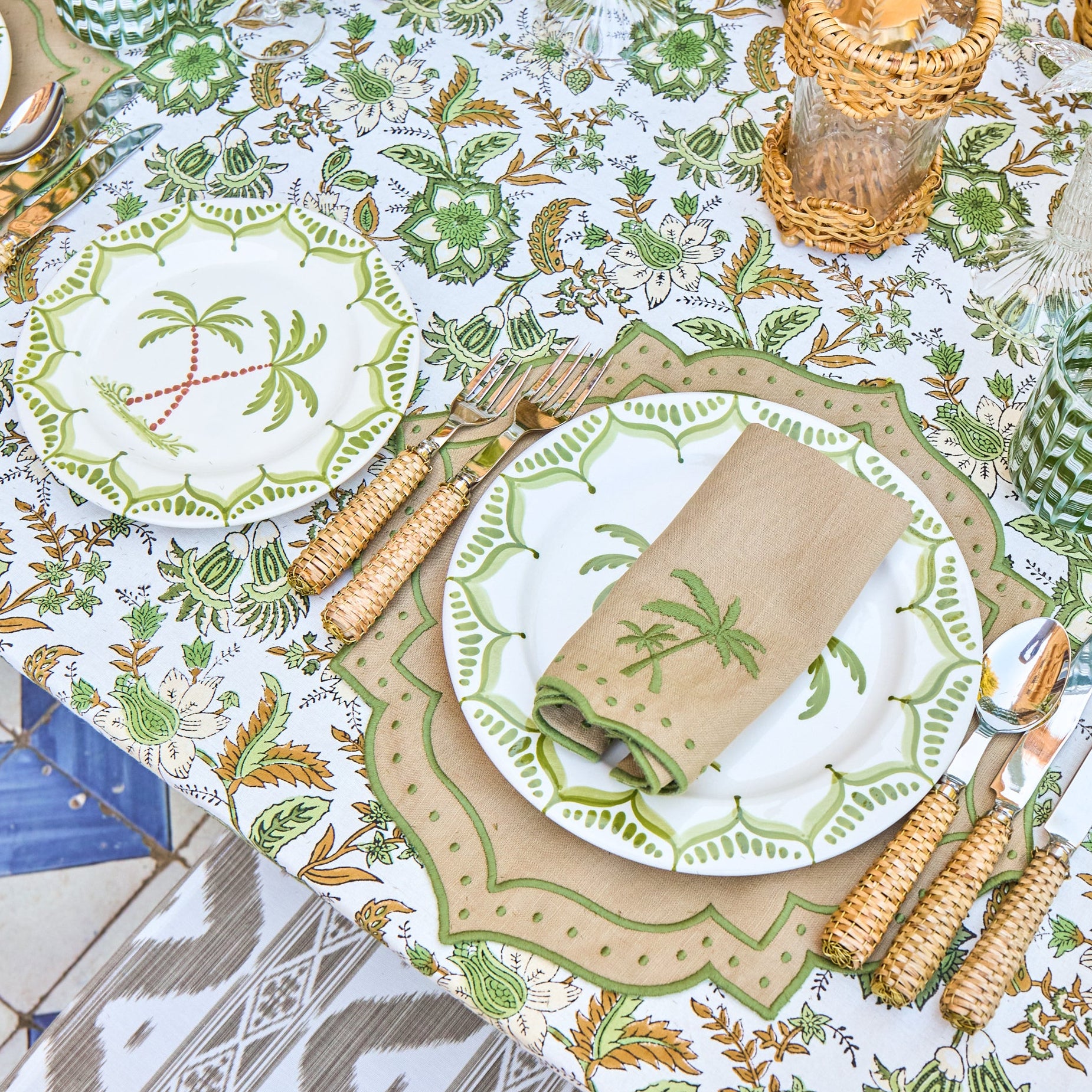 Sand & Green Celestria Placemats (Set of 4)
