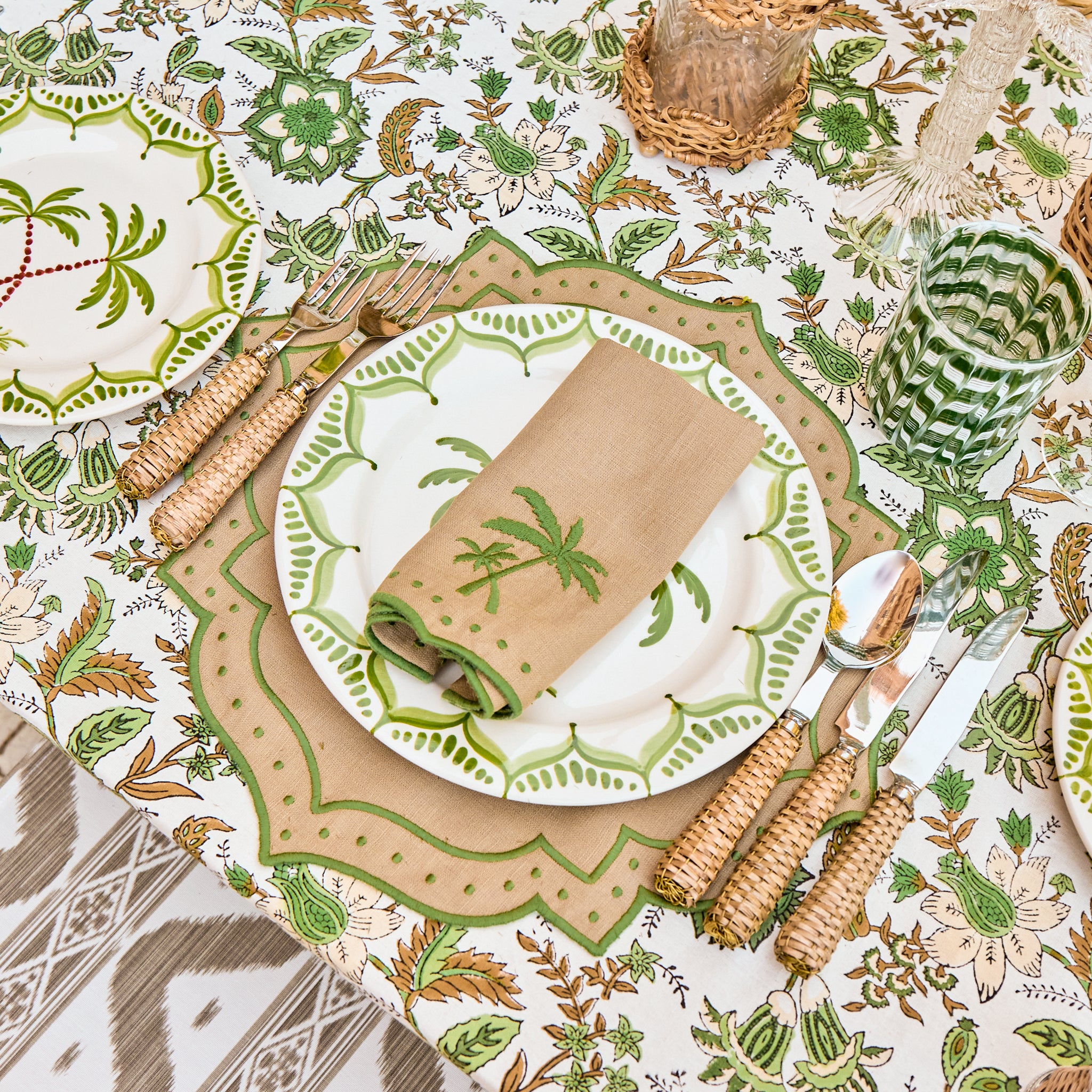 Sand & Green Celestria Placemats (Set of 4)