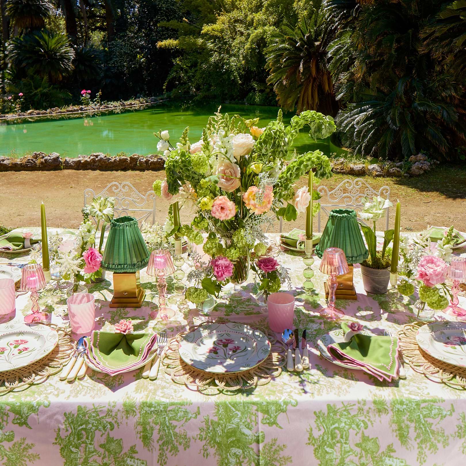 新品レア＊Parks   WEDDING CANDLE 英国王室 Green Eden Candle Set (Pink)