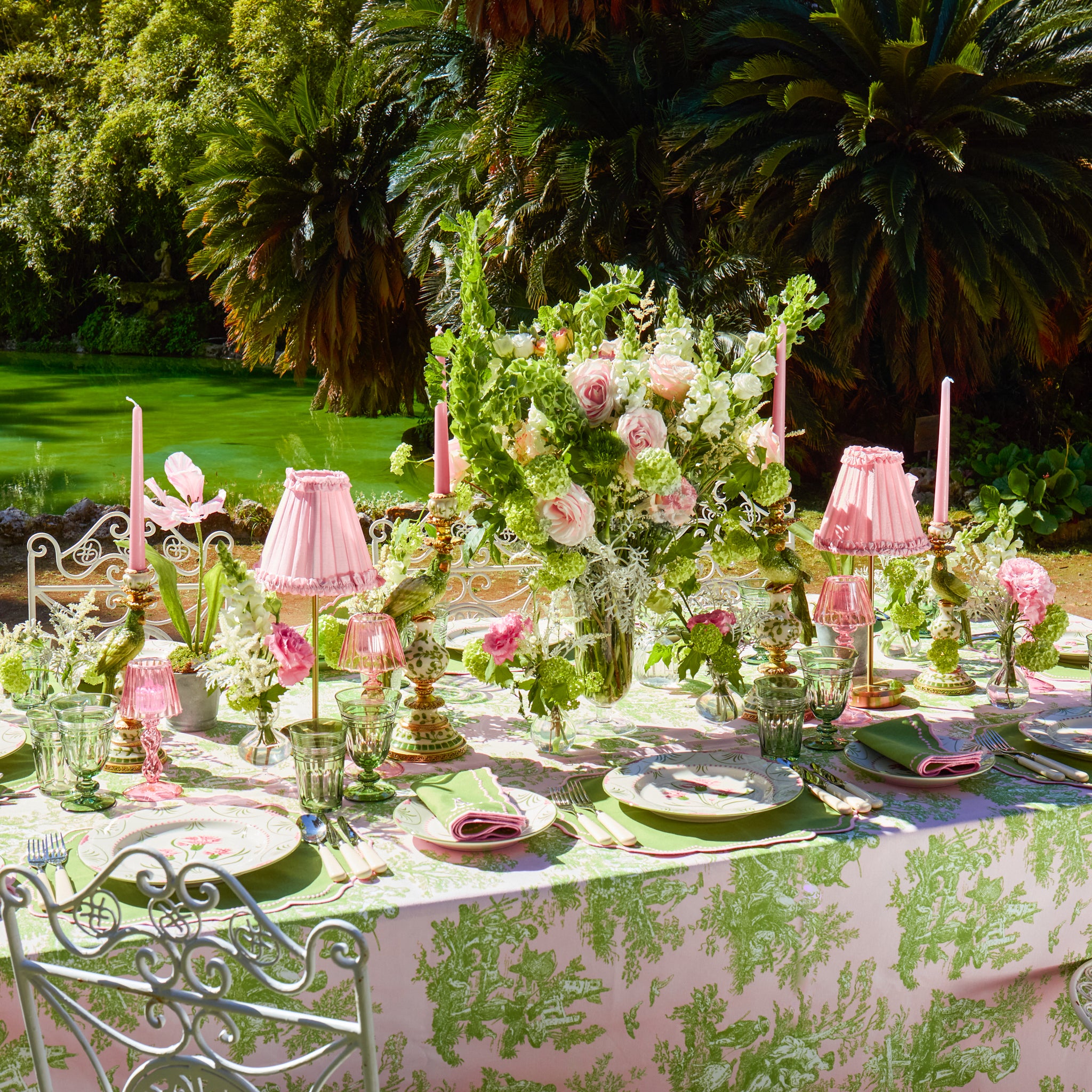Green & Pink Gisele Placemats & Napkins (Set of 4)