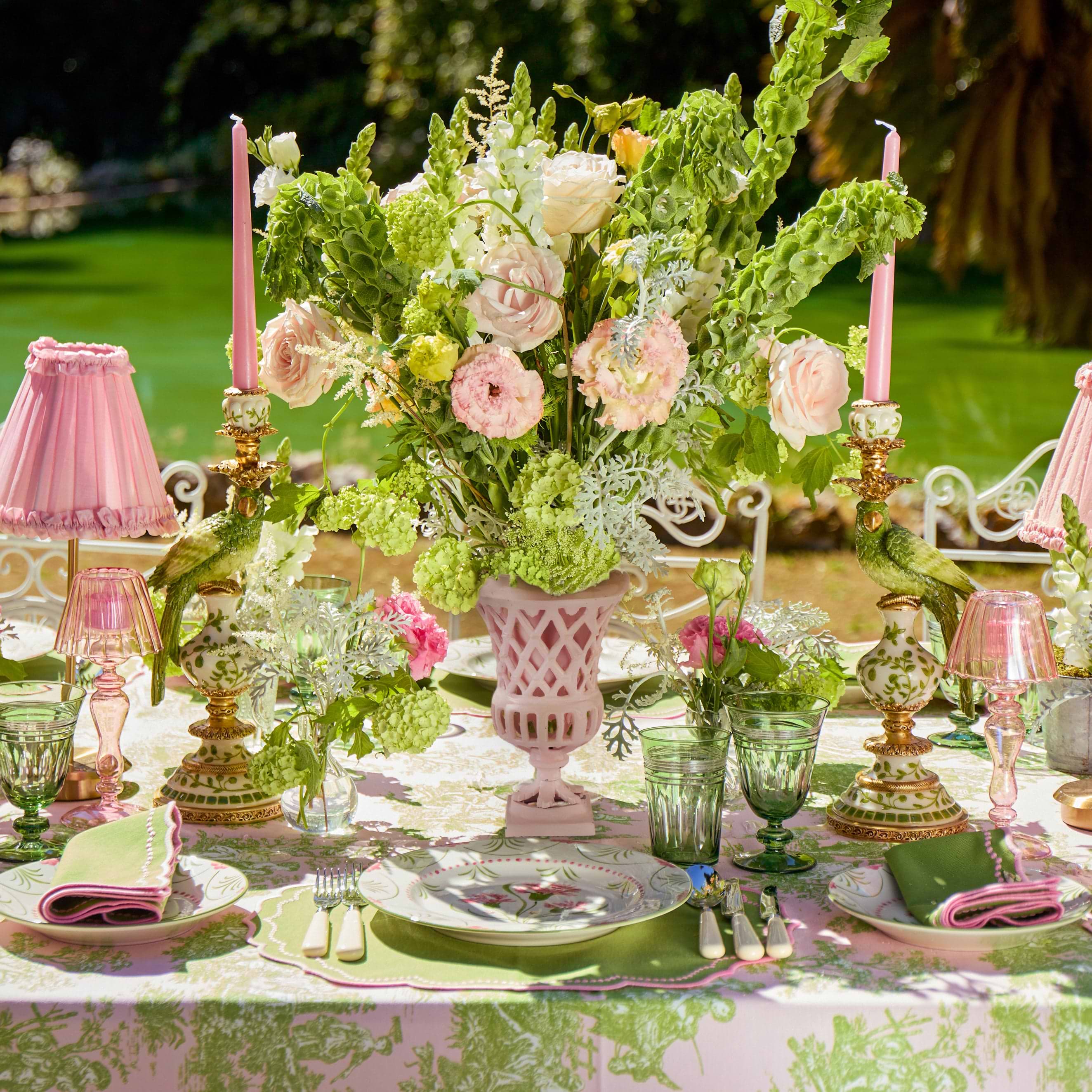 Small Adelaide Pink Lattice Urn Vase