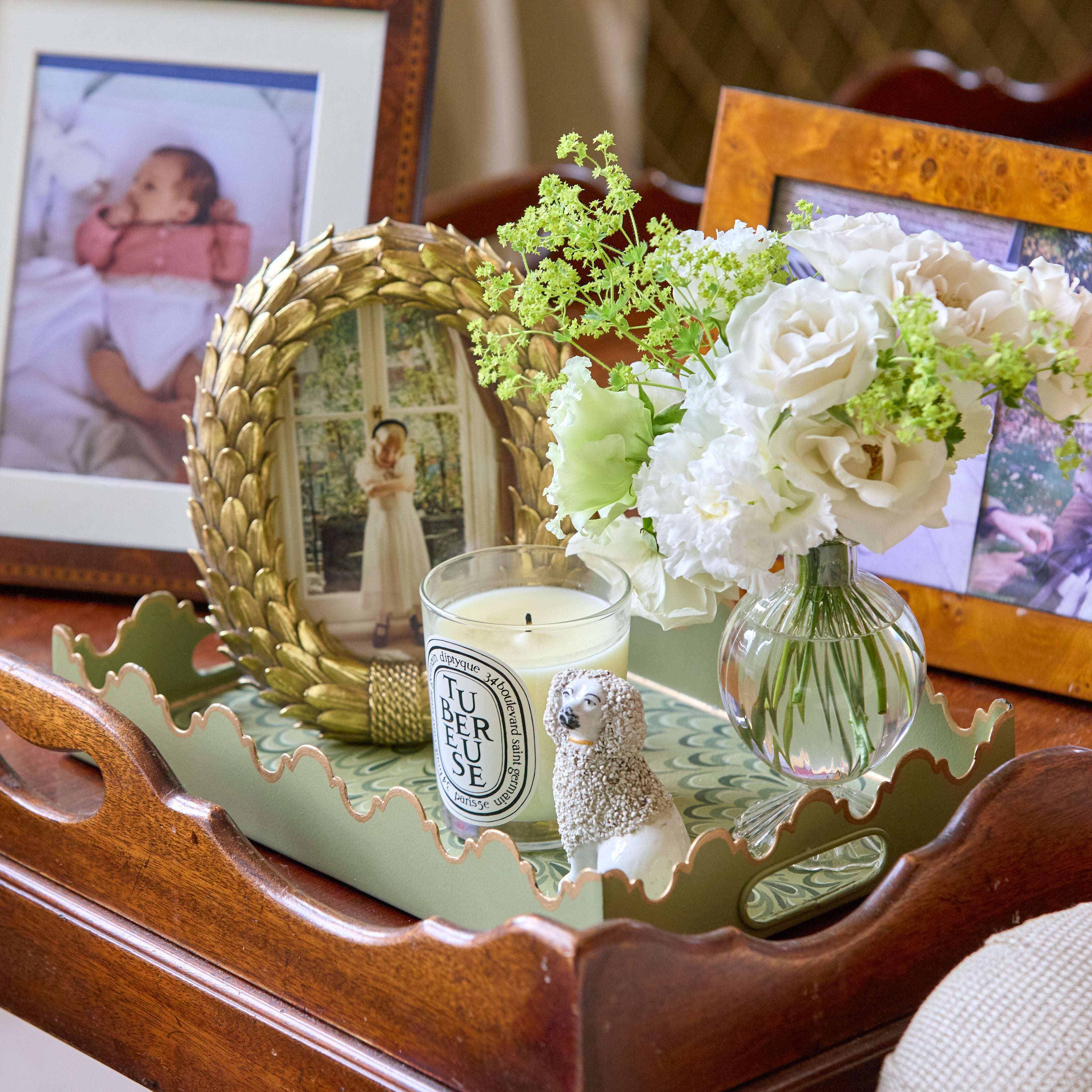 Olive Green Small Marble Tray