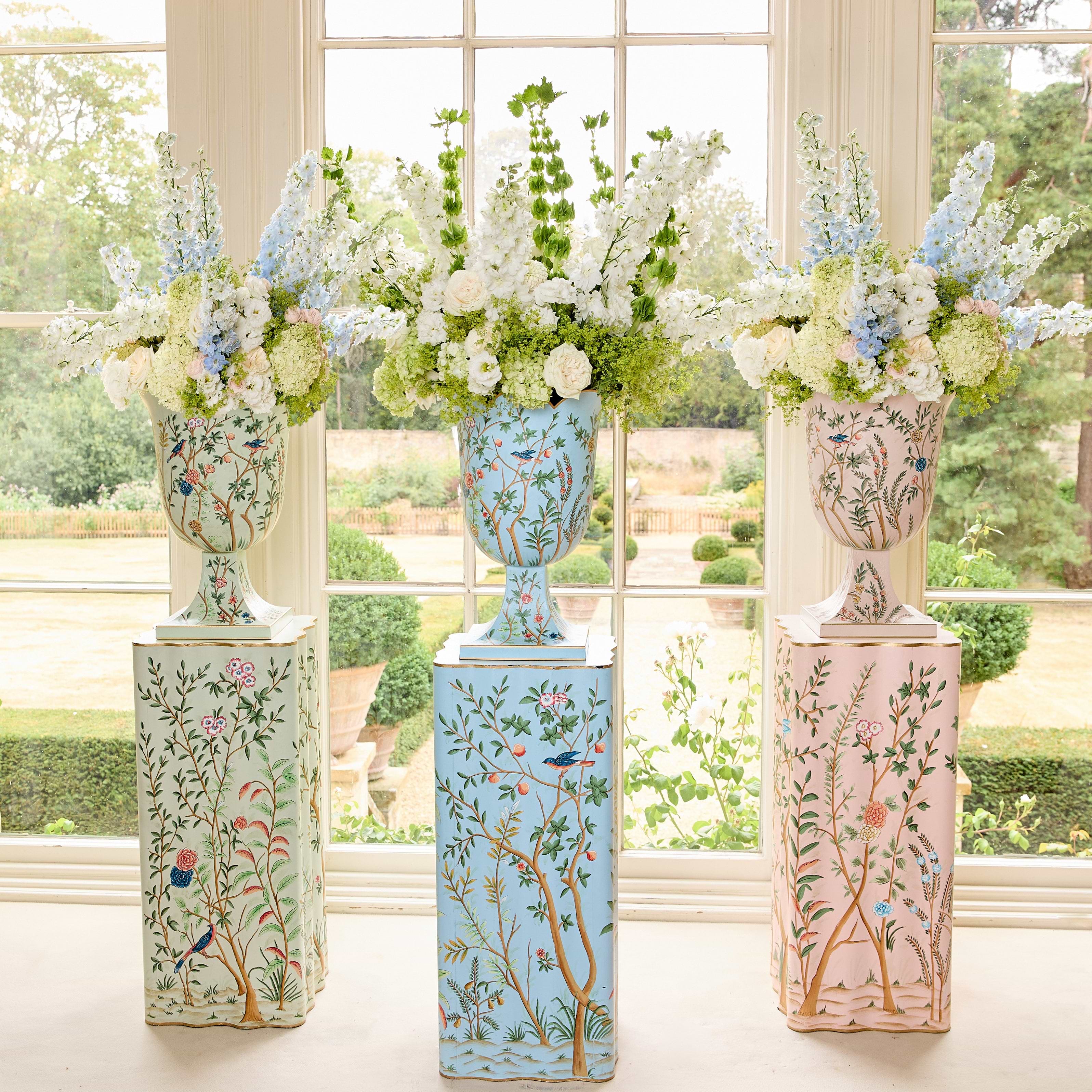 Chinoiserie Tole Urn & Pedestal