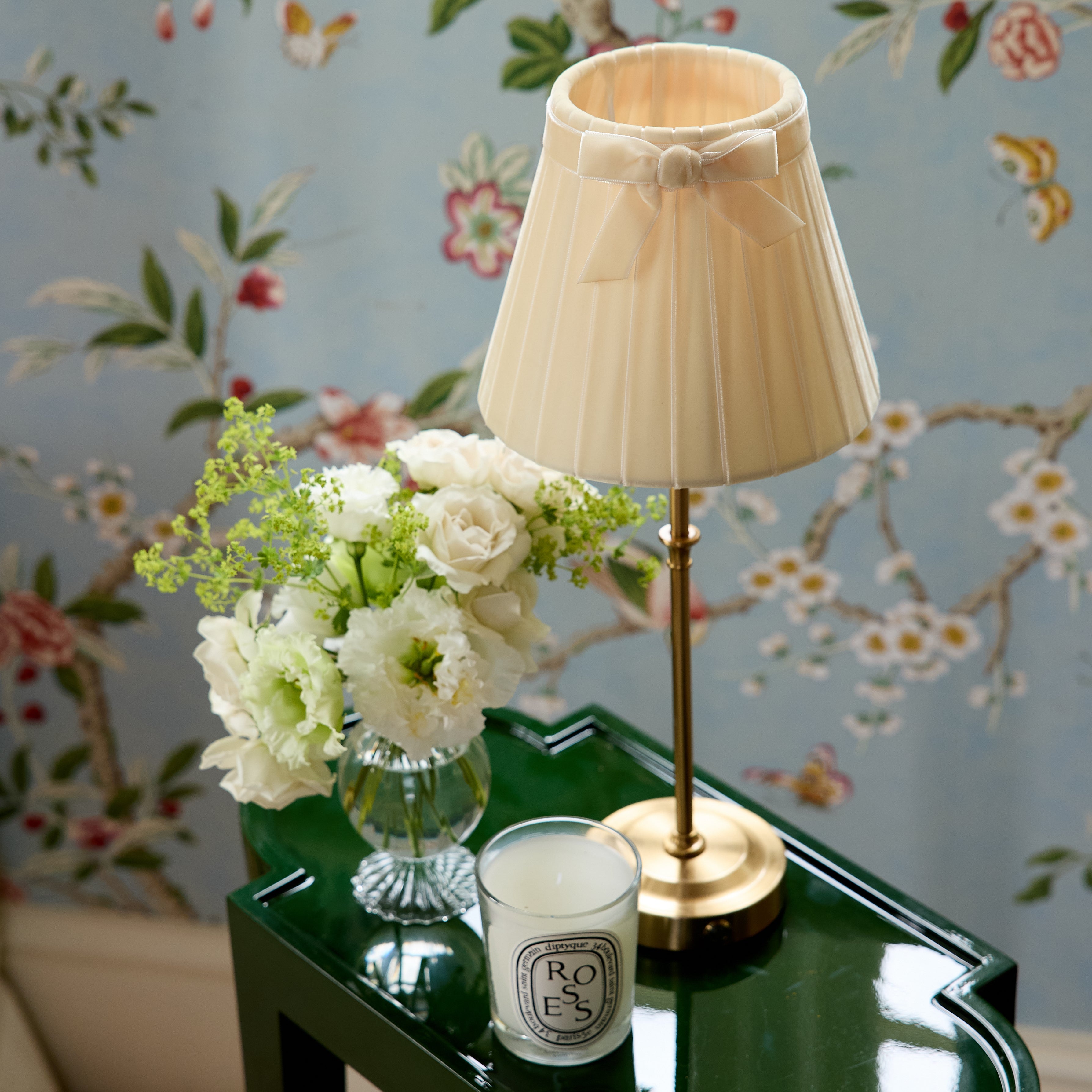 Olive Green Rectangular Lacquer Side Table