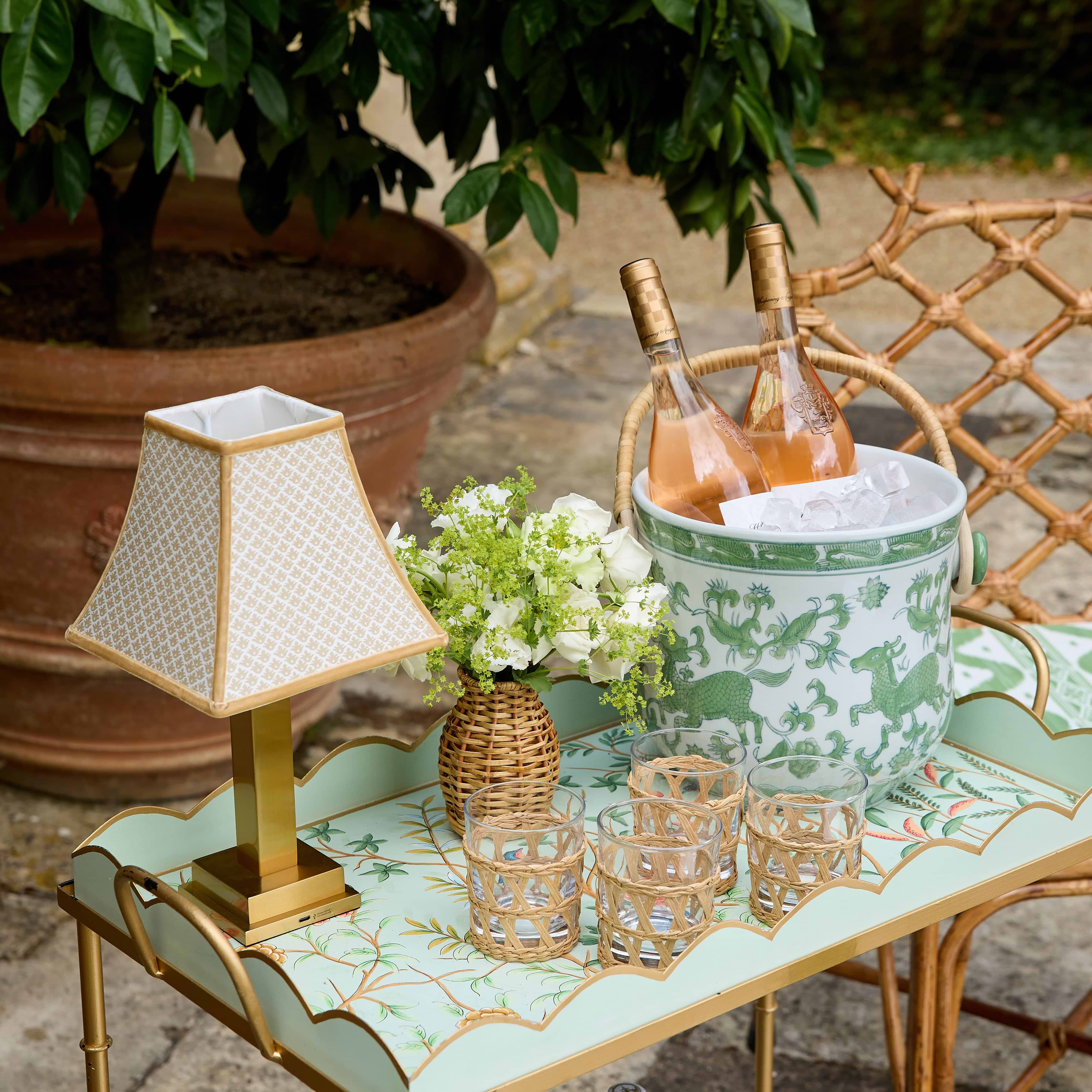 Green Chinoiserie Ice Bucket