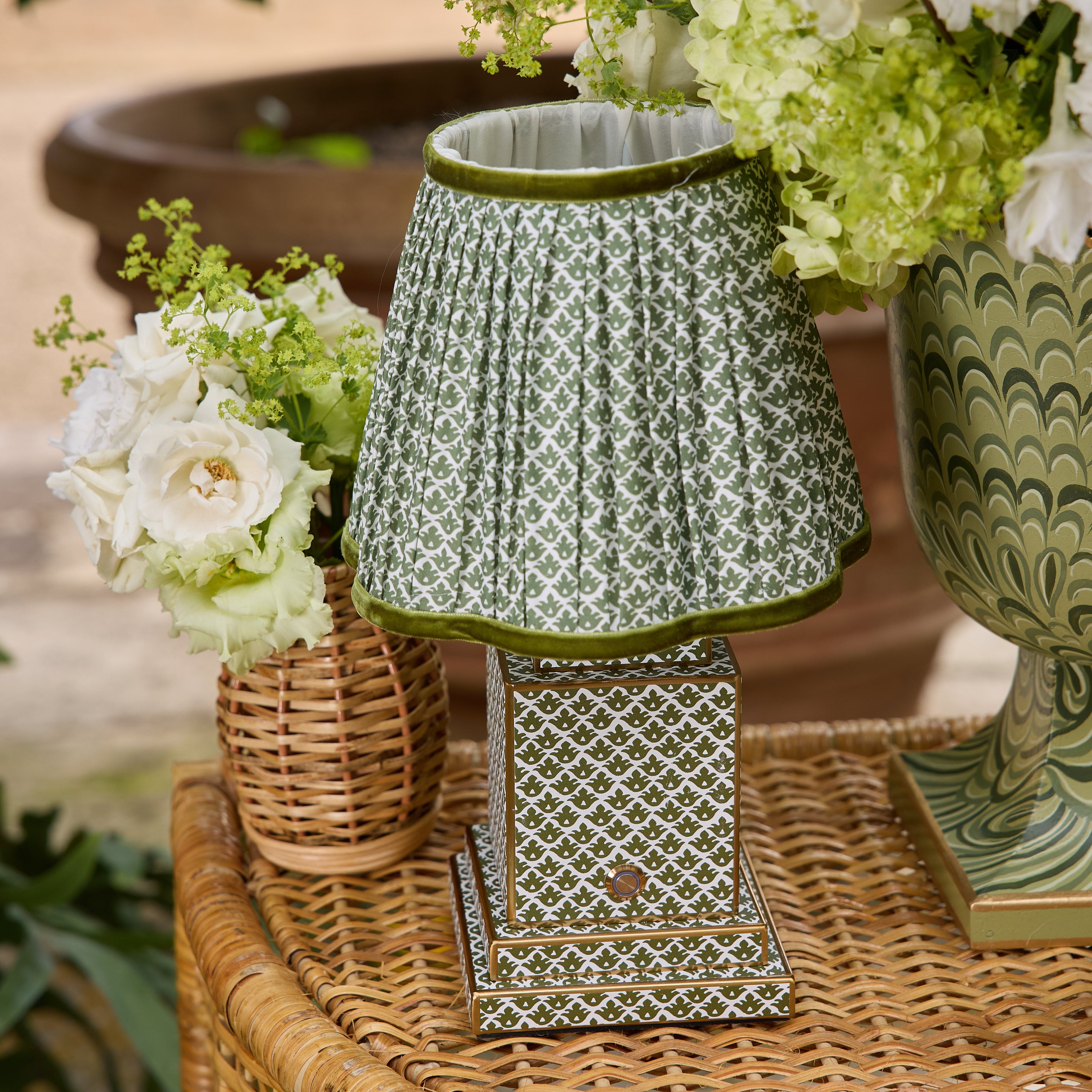 Olive Lotus Square Rechargeable Lamp
