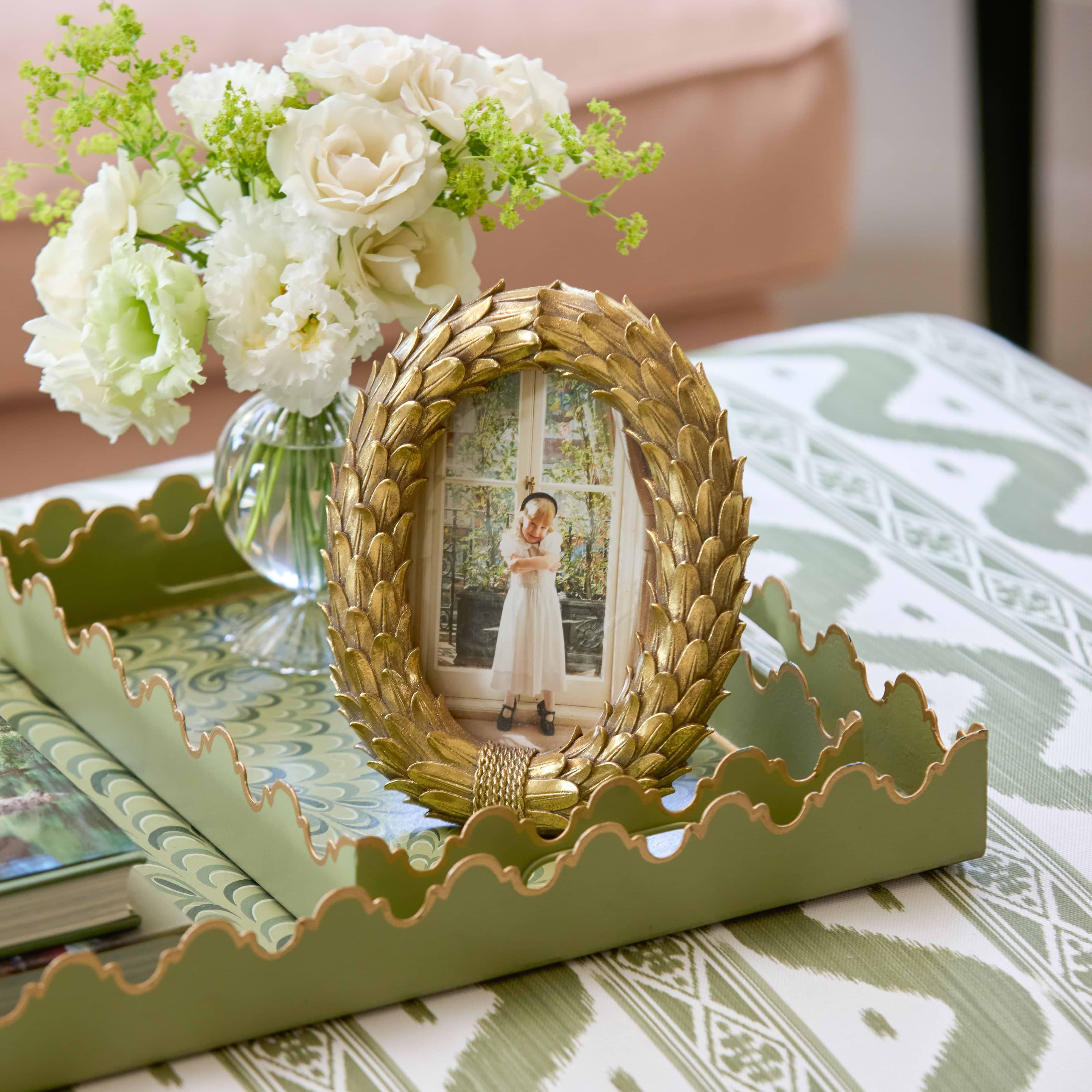 Olive Green Small Marble Tray