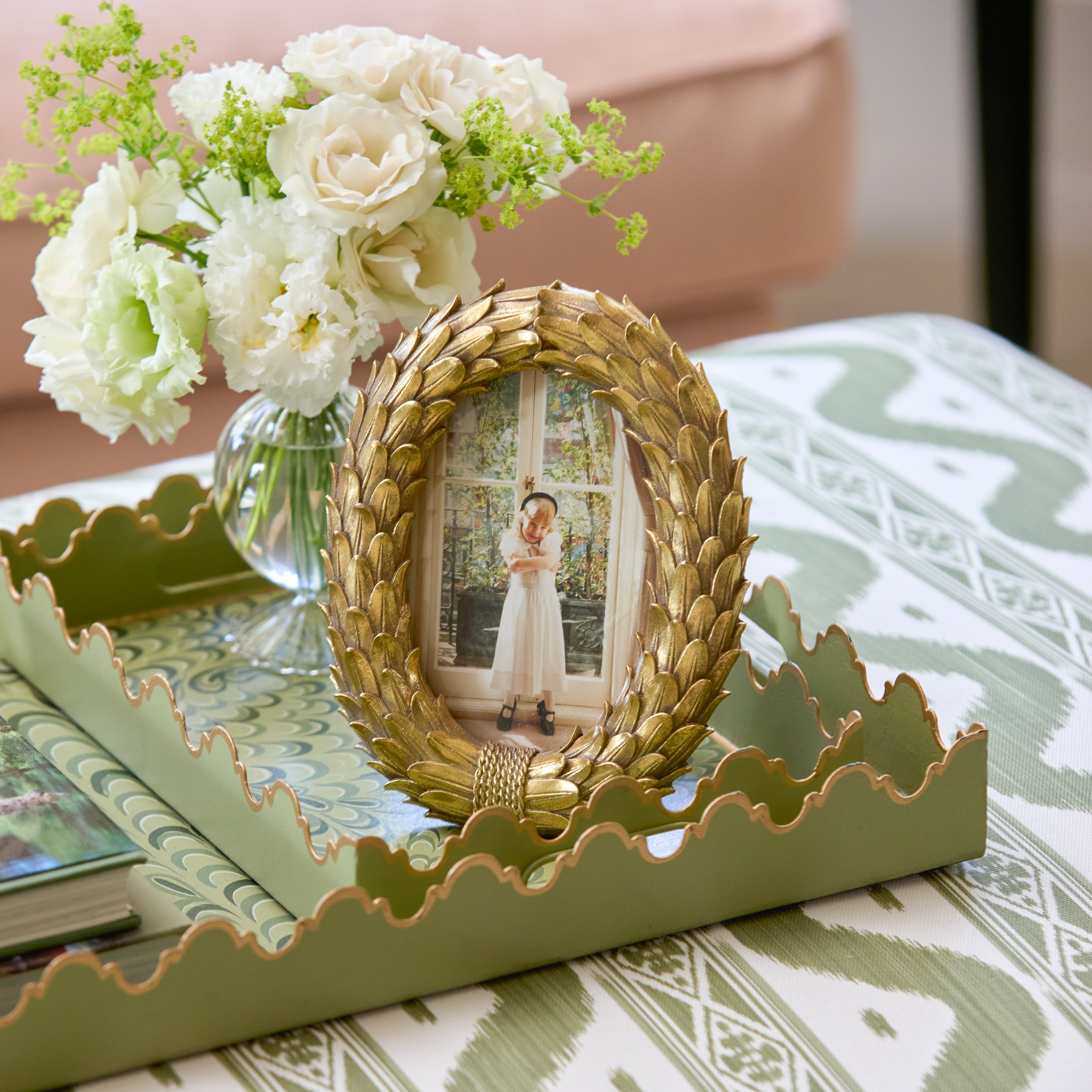 Olive Green Small Marble Tray