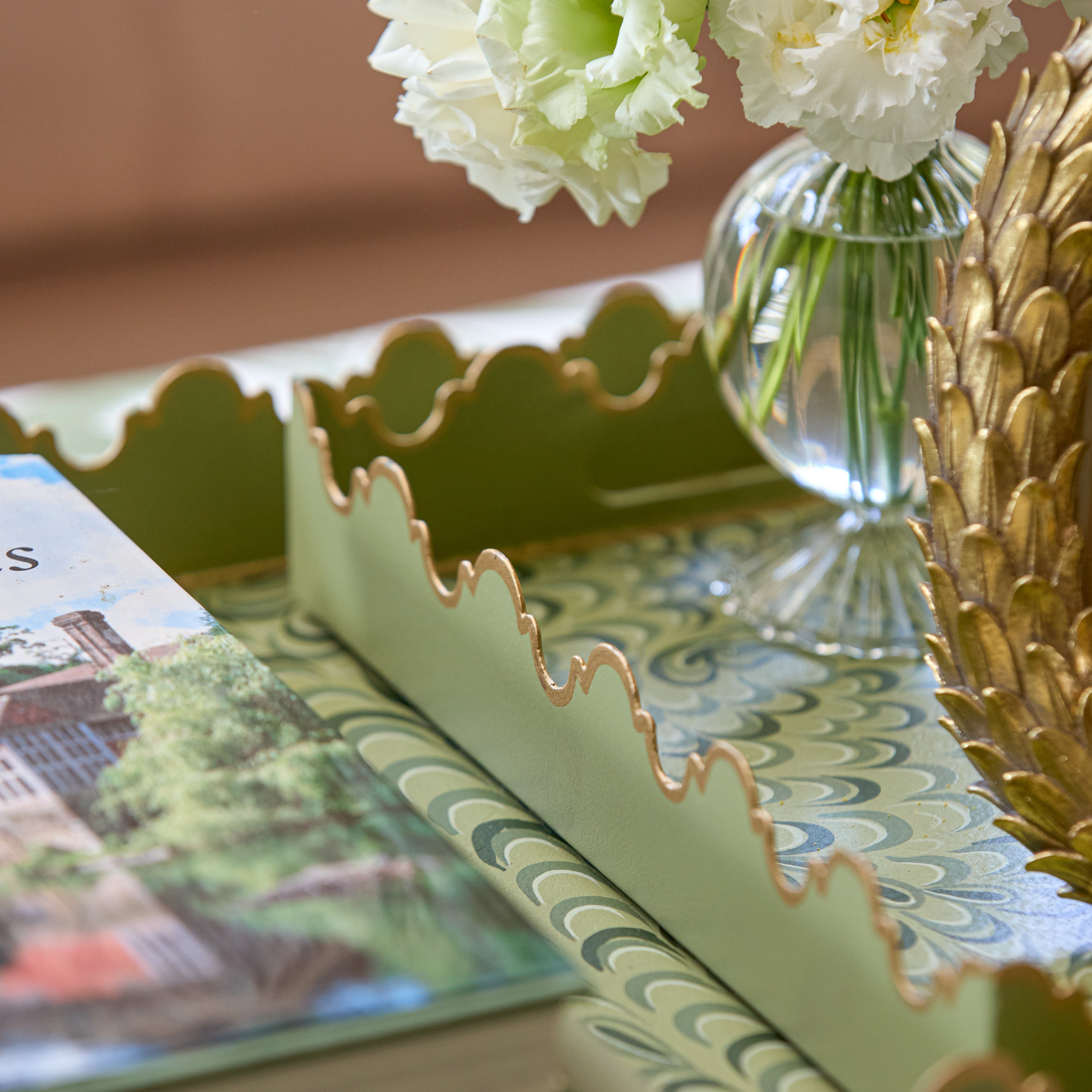 Olive Green Small Marble Tray