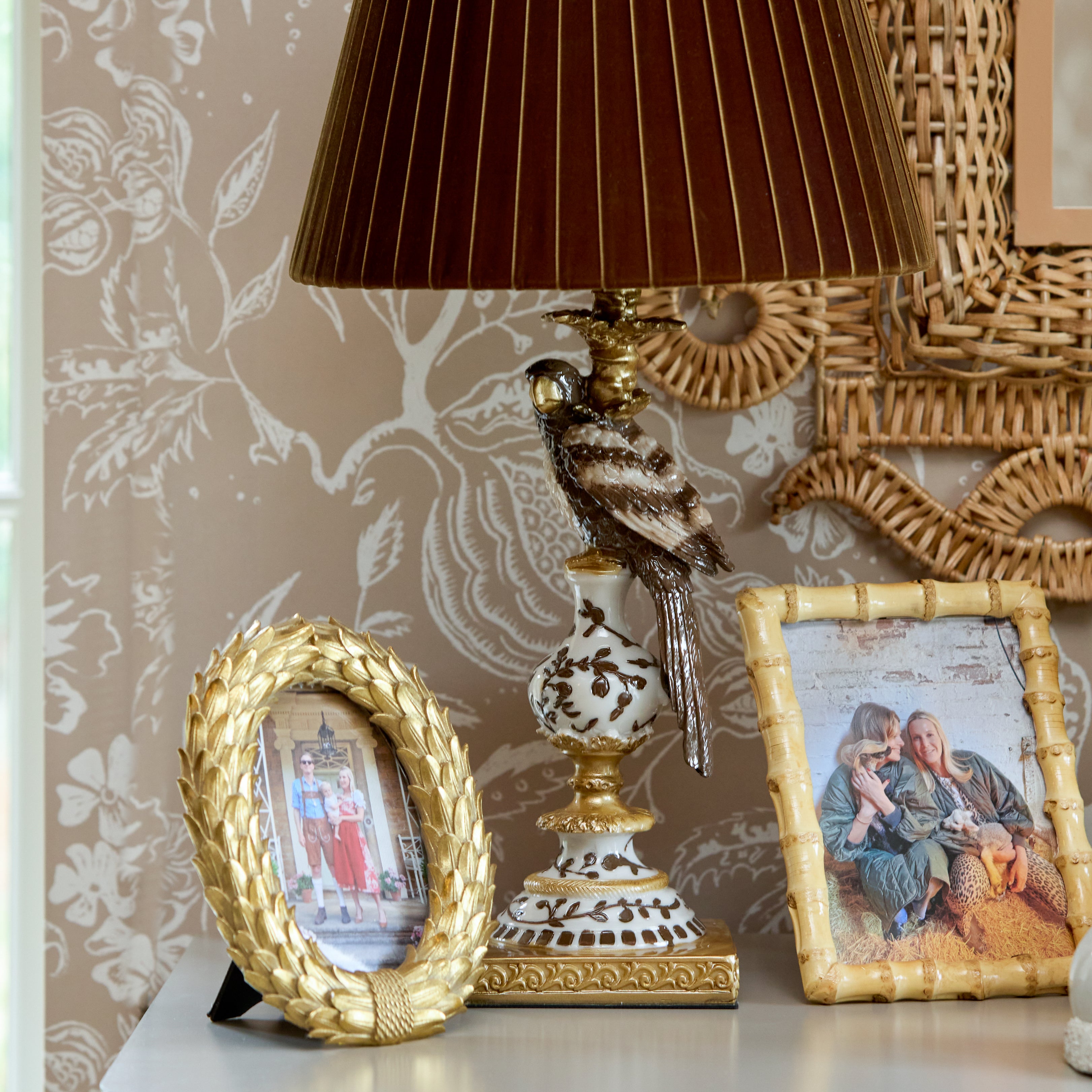 Chocolate Parrot Lamp