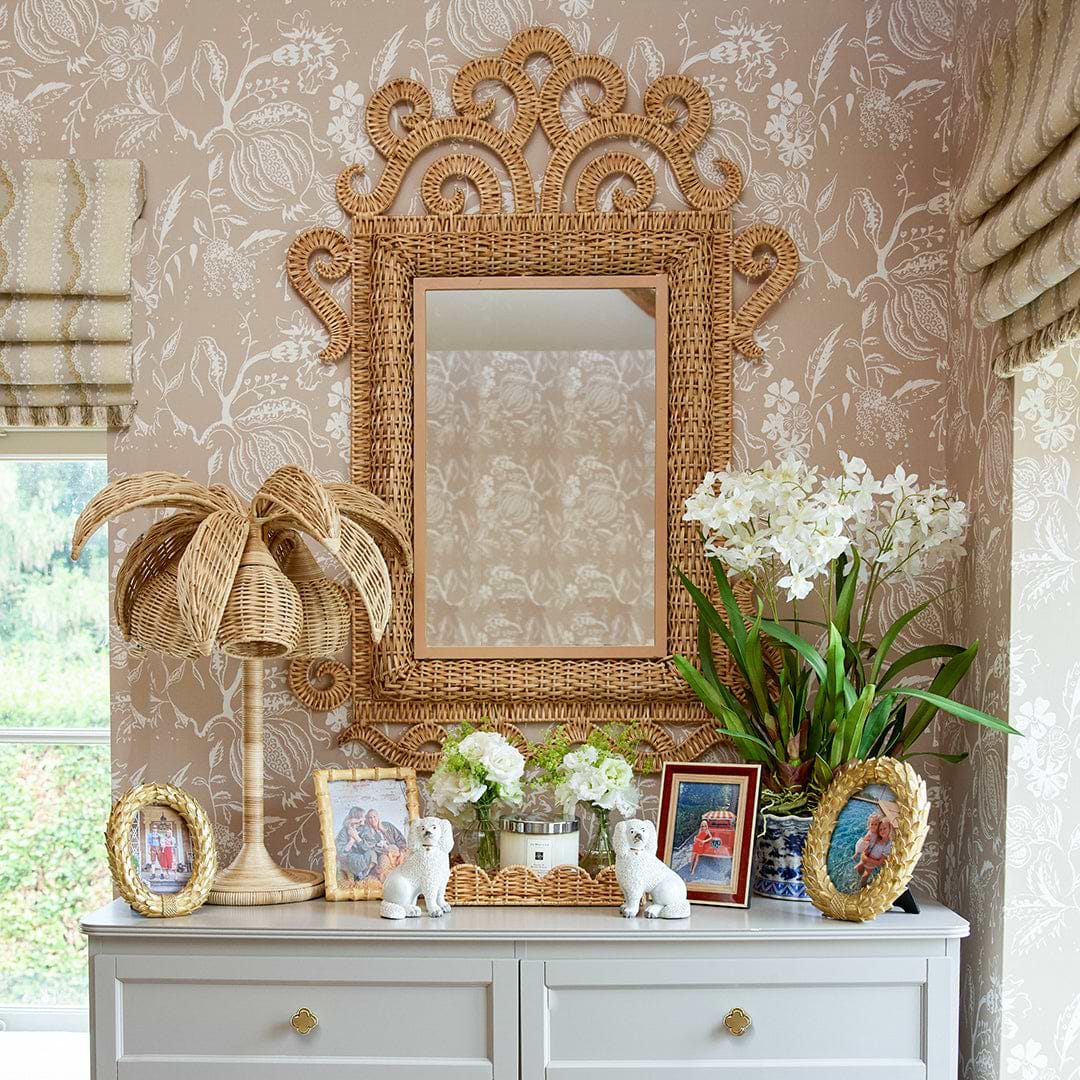 Faux Dancing Lady Orchid in Chinoiserie Planter