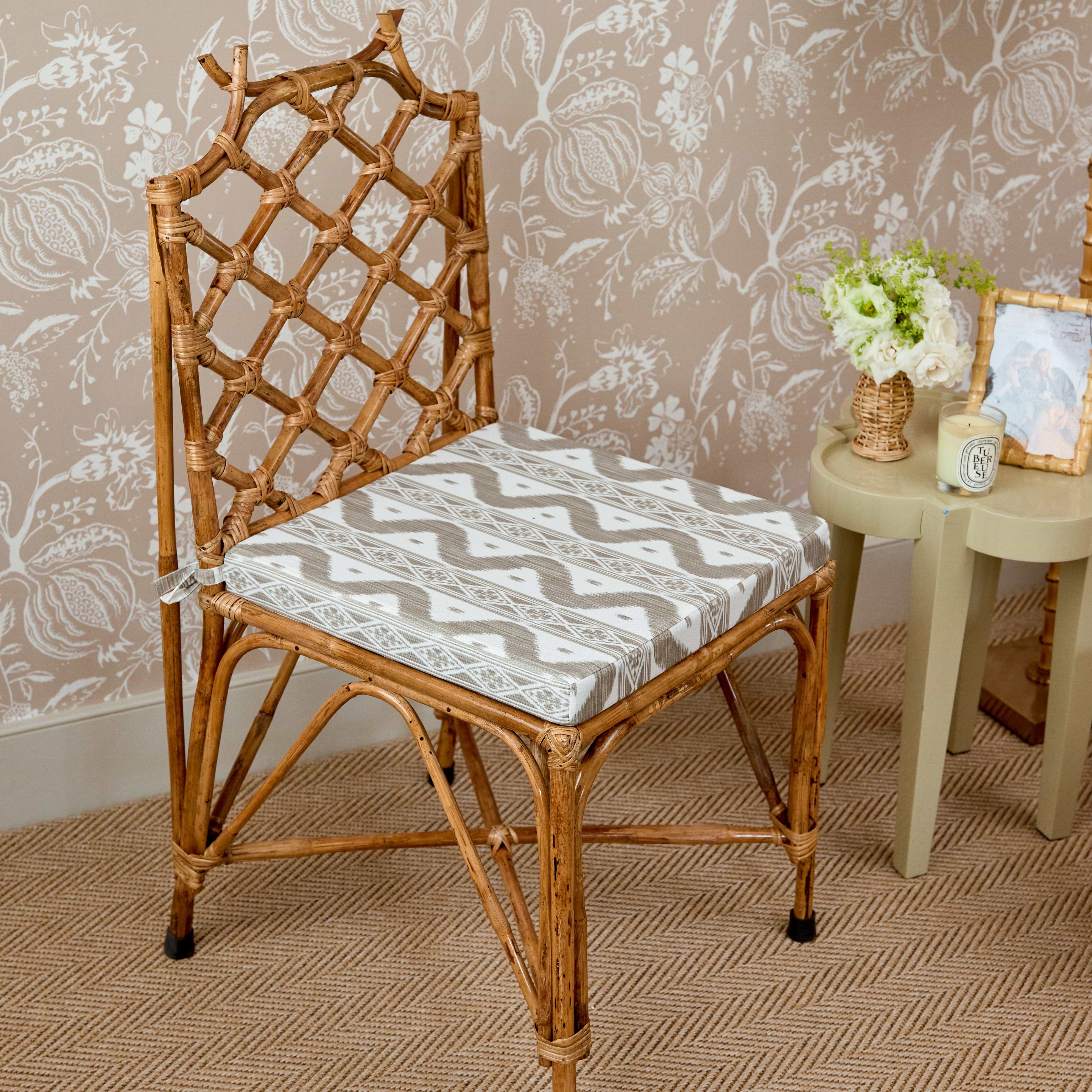 Putty Ikat Seat Pad Cushion