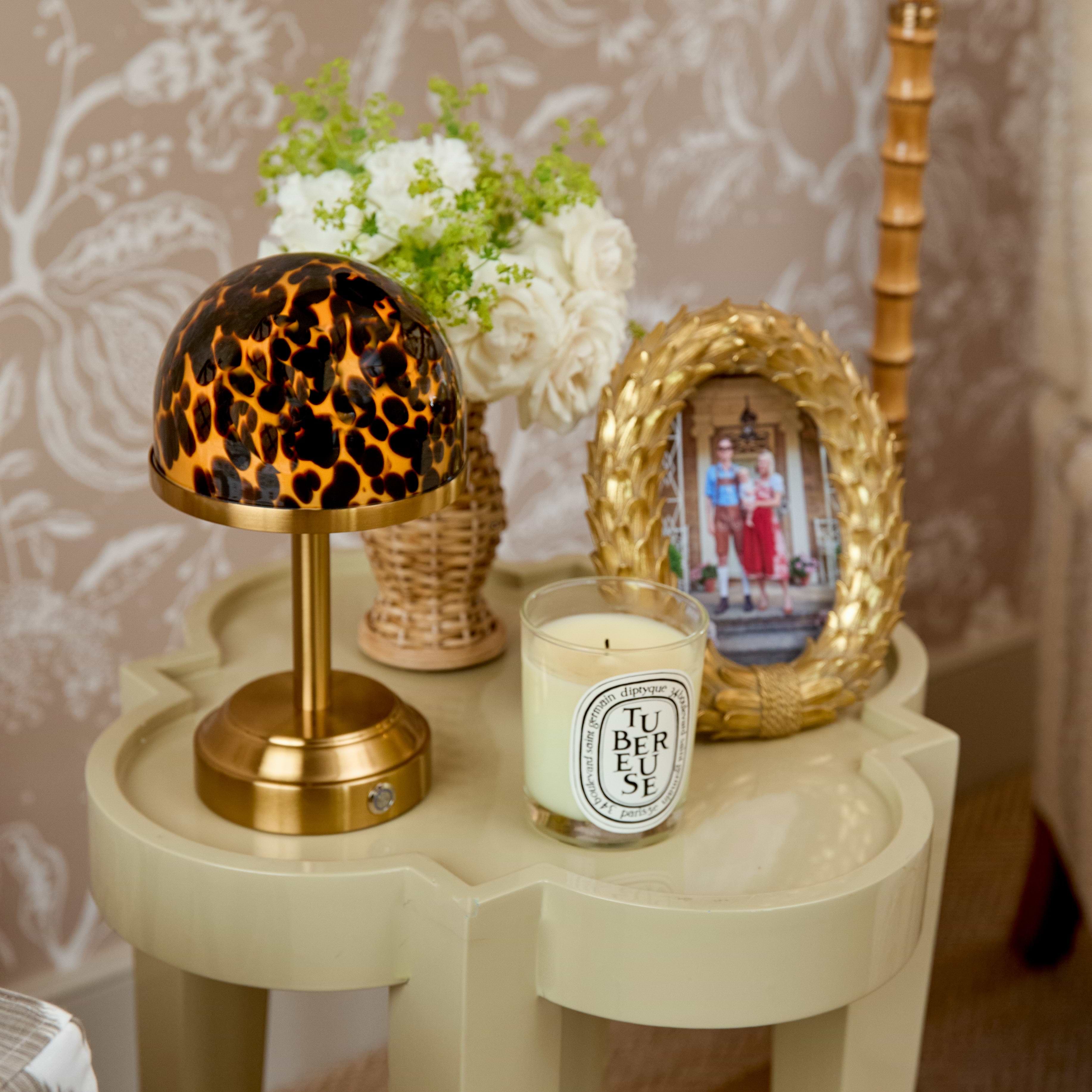 Putty Lacquer Quatrefoil Side Table