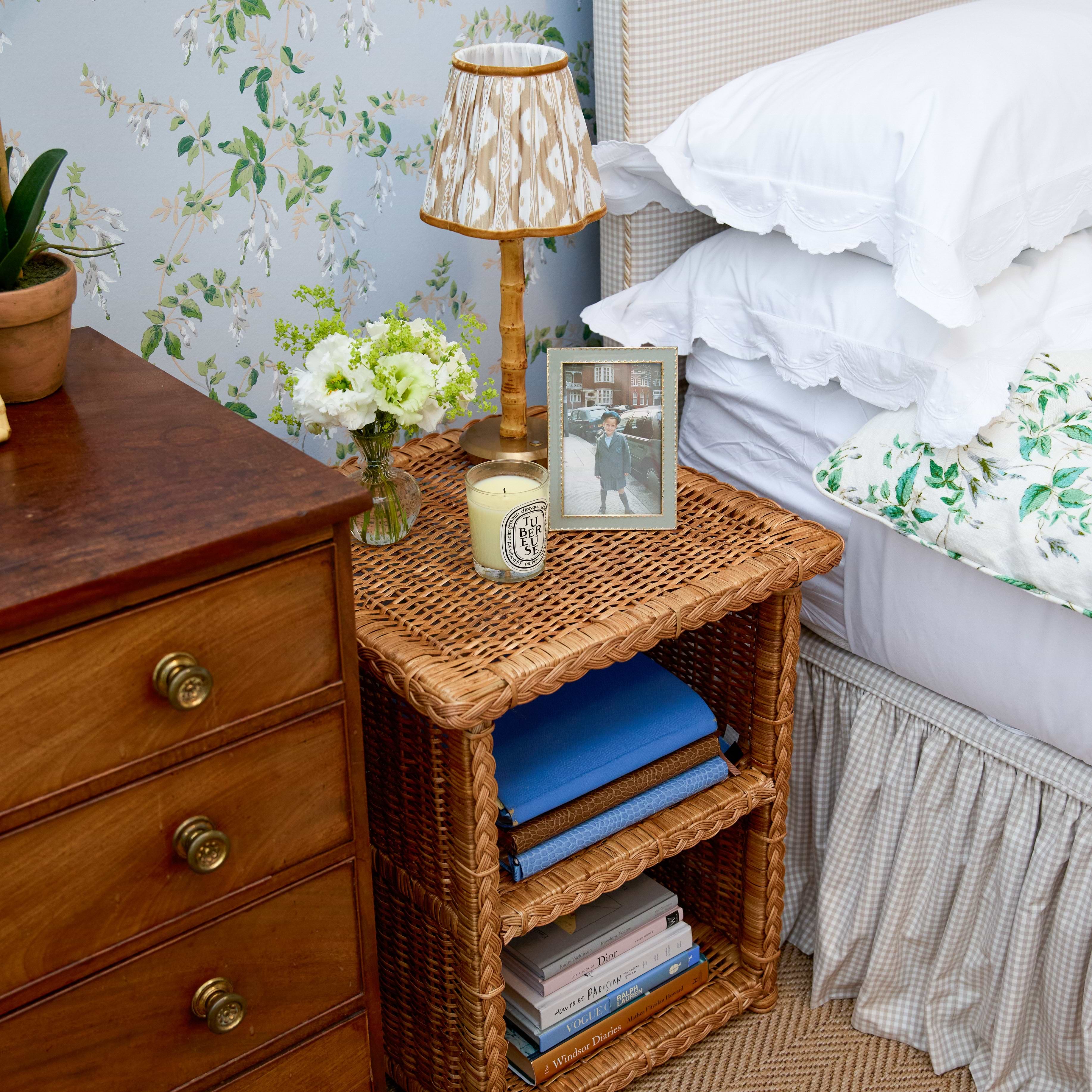 Braided Rattan Bedside Table
