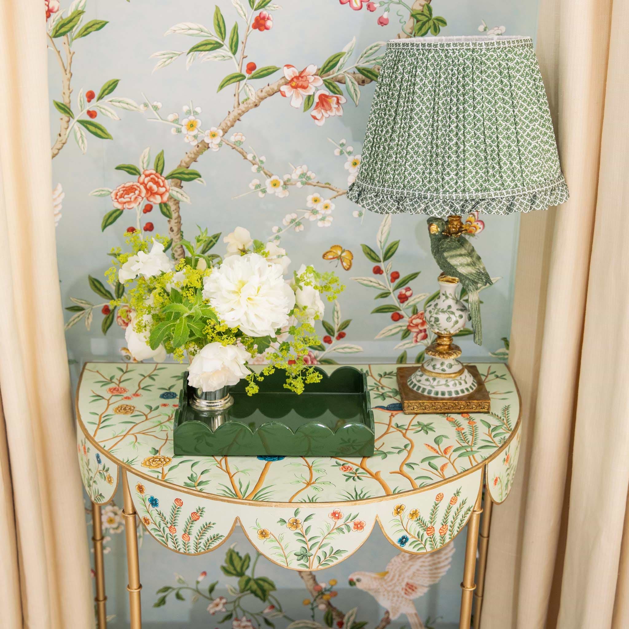 Olive Small Scalloped Lacquer Tray