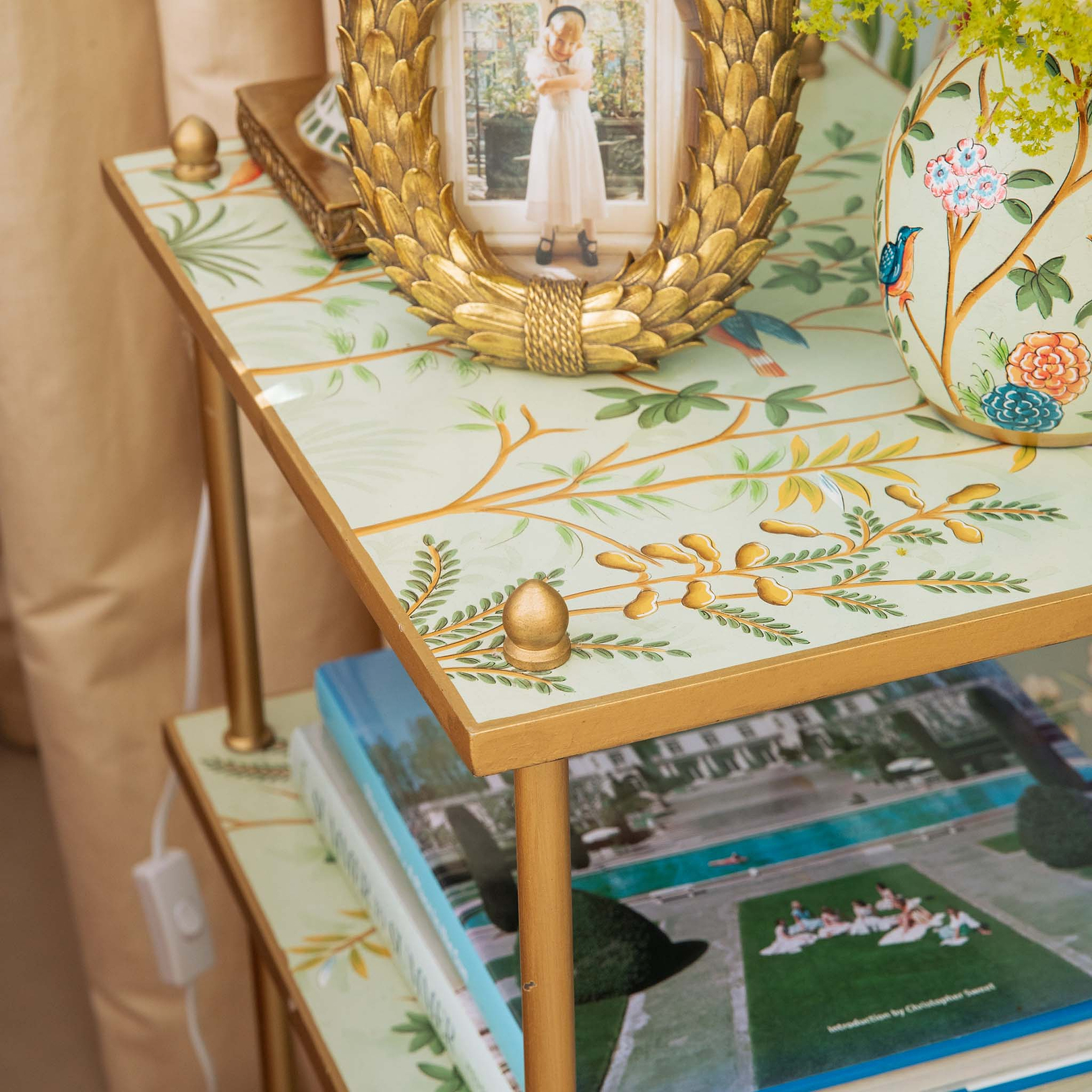 Retro RS-TABLE A Twist Brass メーカー完売品 Chinoiserie Tole Side Table