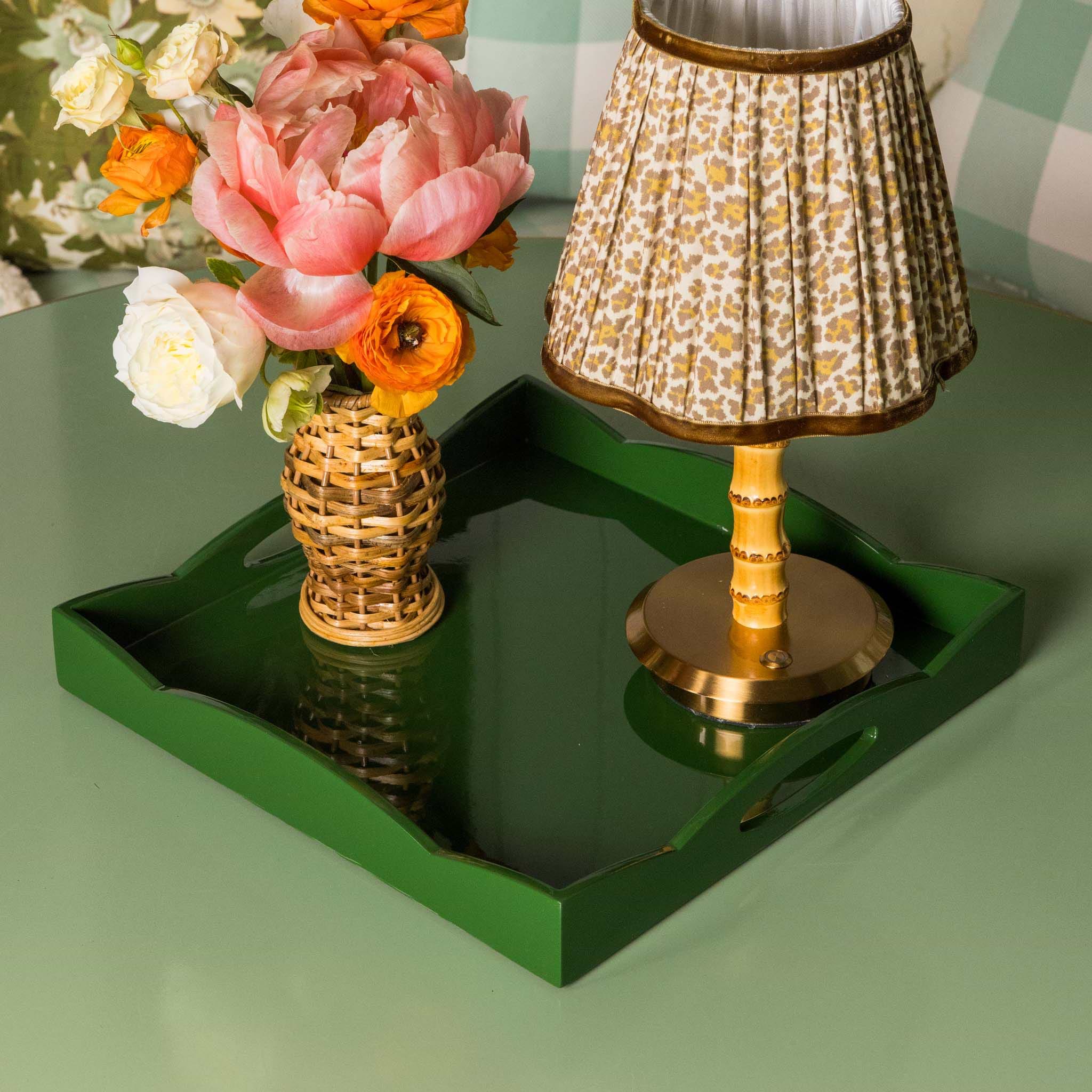 Olive Small Wave Lacquer Tray
