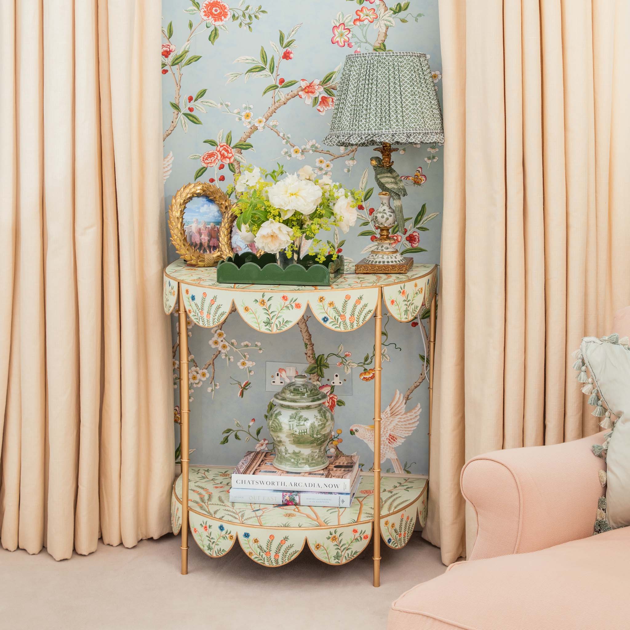 Small Green Chinoiserie Ginger Jar
