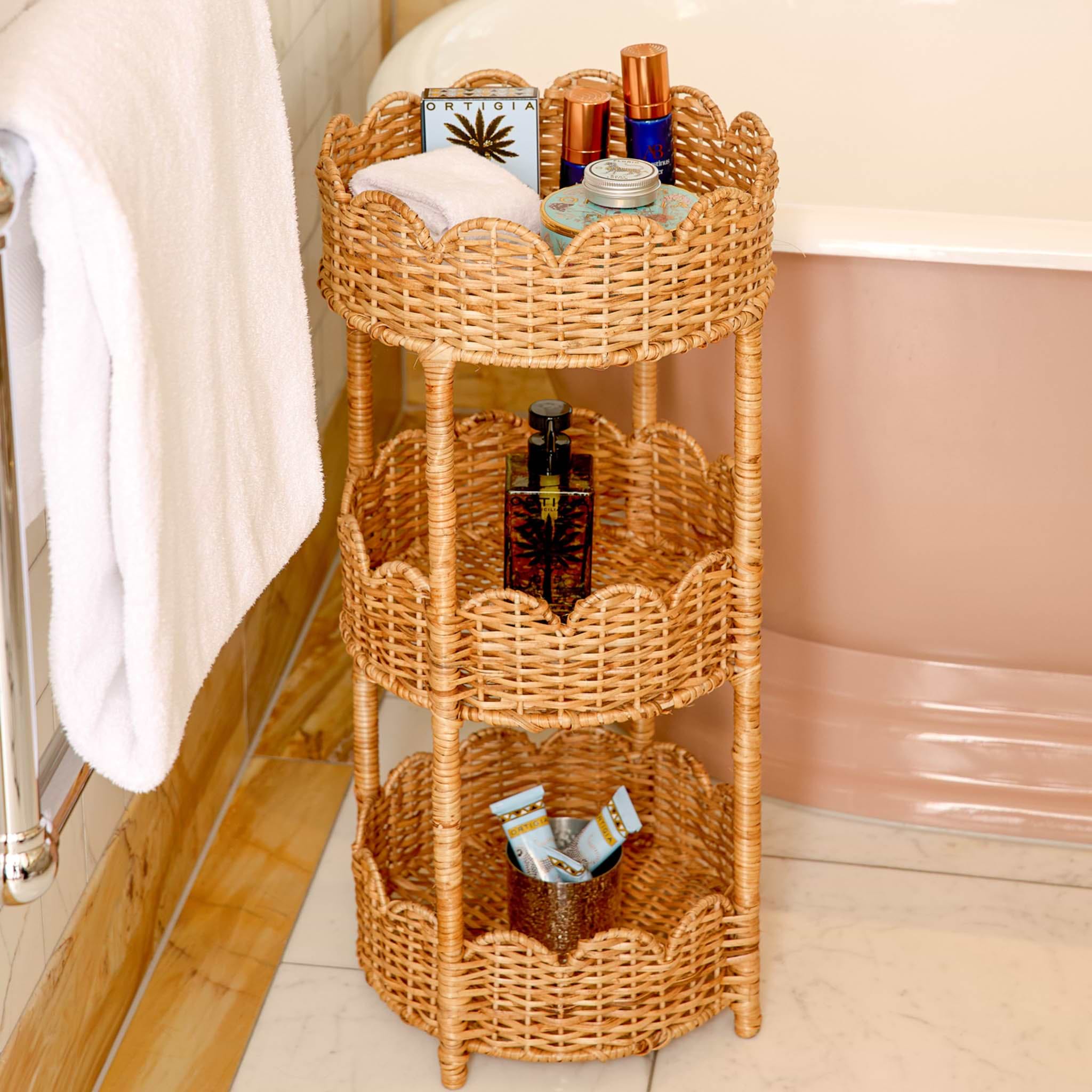 Rattan Three Tier Round Stand