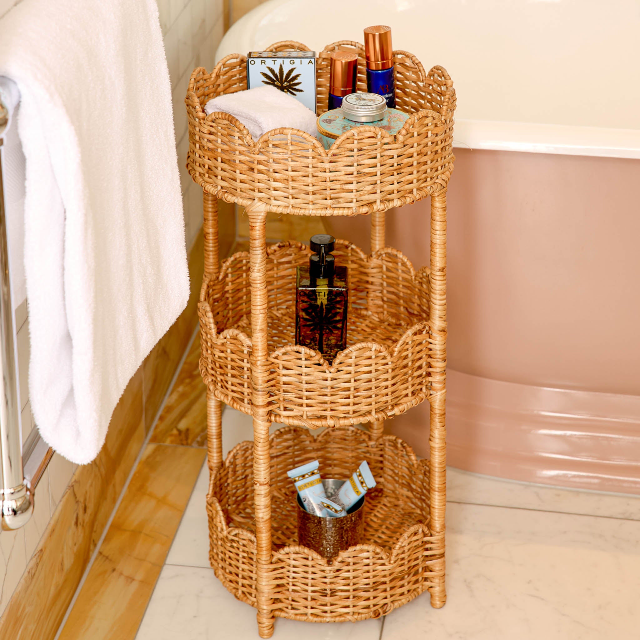 Rattan Three Tier Round Stand