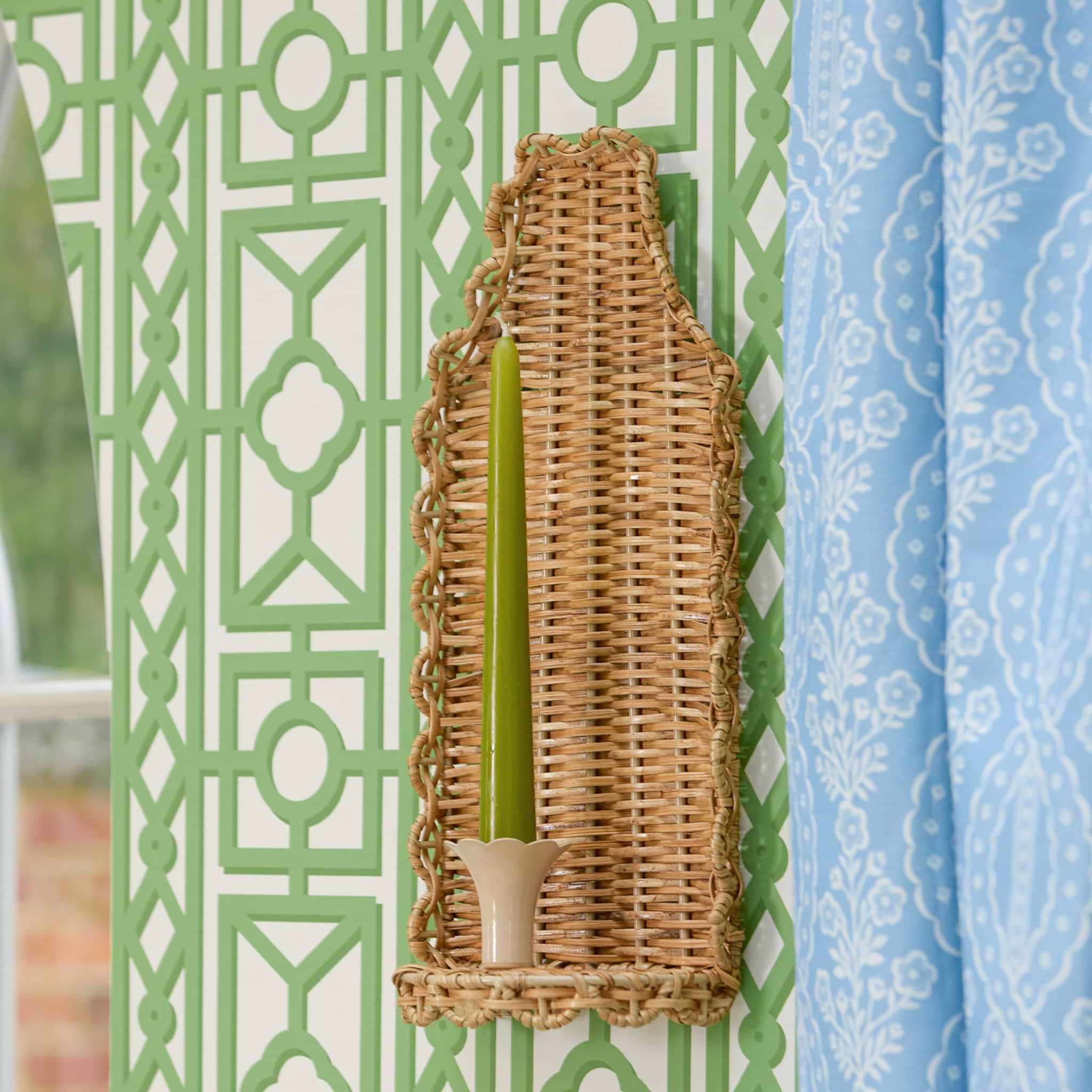 Rattan Candle Sconce