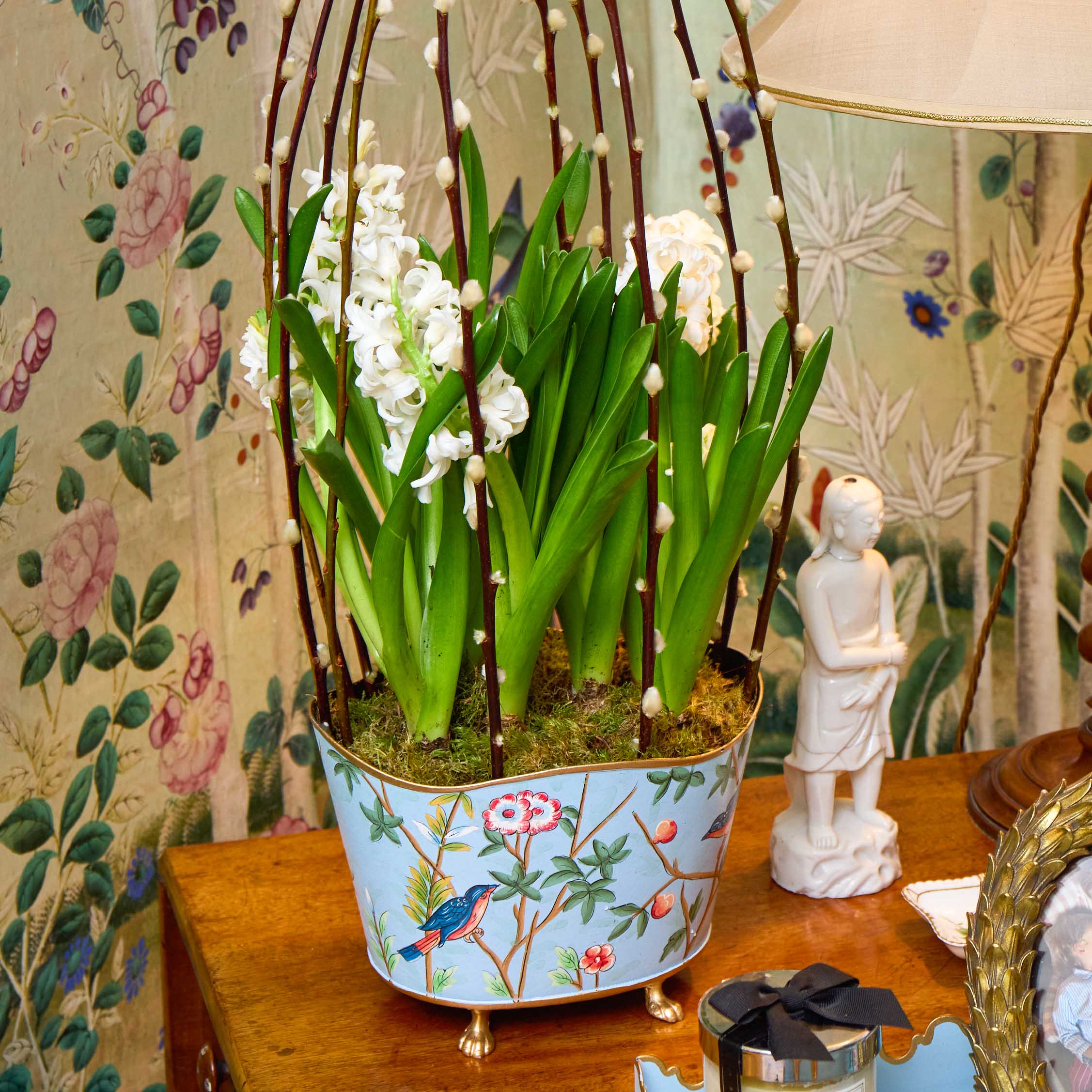 Blue Chinoiserie Tole Planter