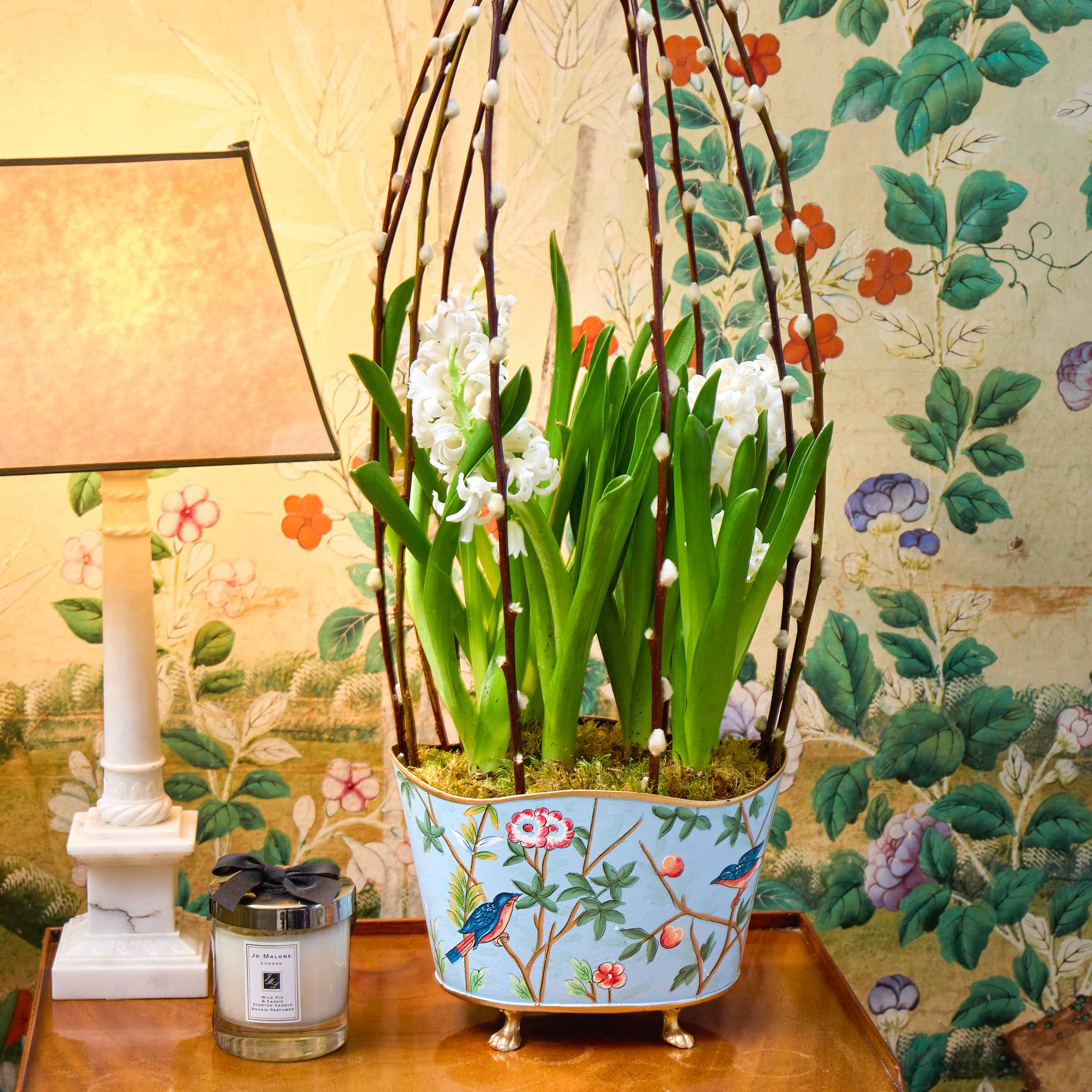 Blue Chinoiserie Tole Planter