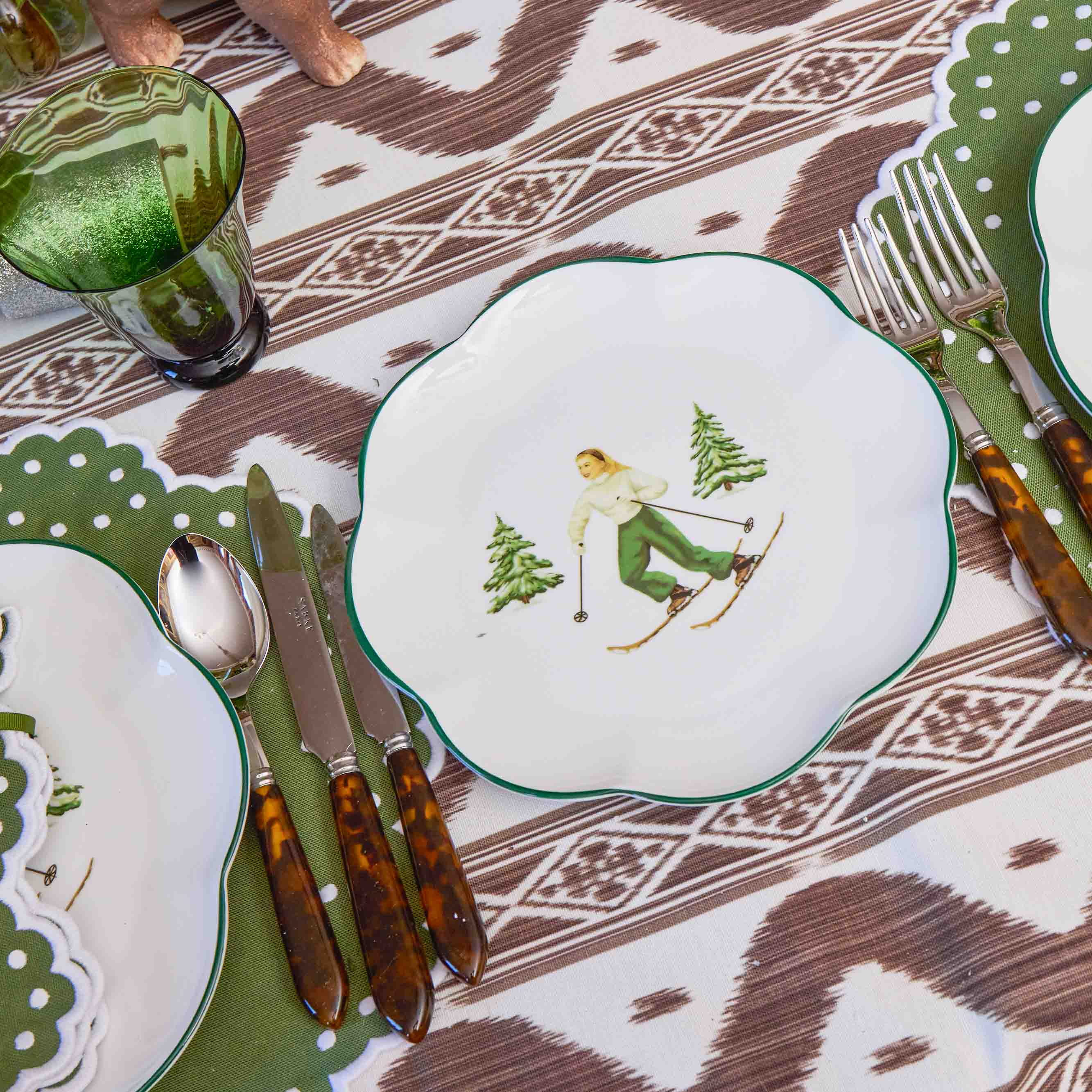 Heidi & Hans Skier Dinner & Starter Plates (Set of 8)