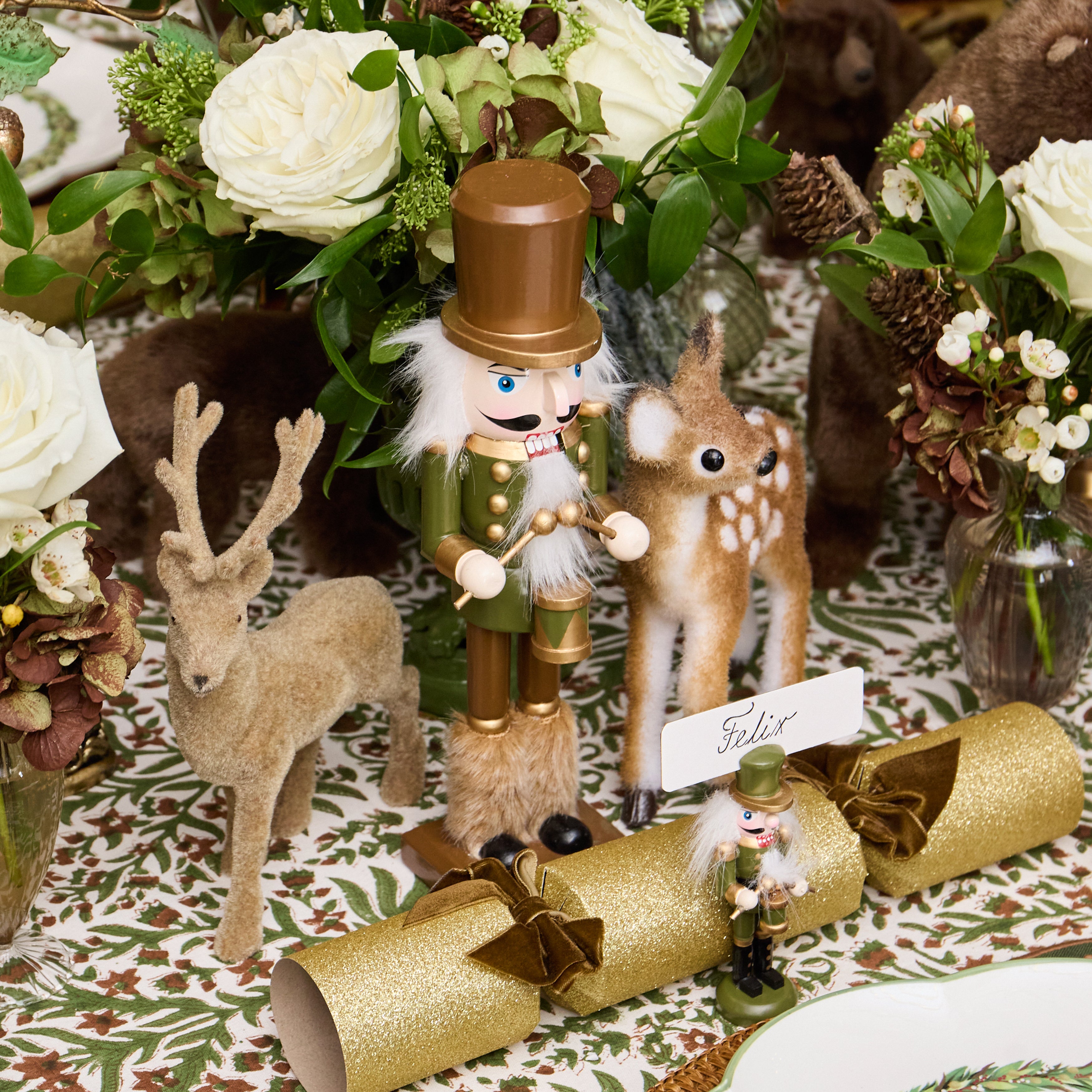 Chocolate & Olive Fur Booted Nutcracker (Pair)