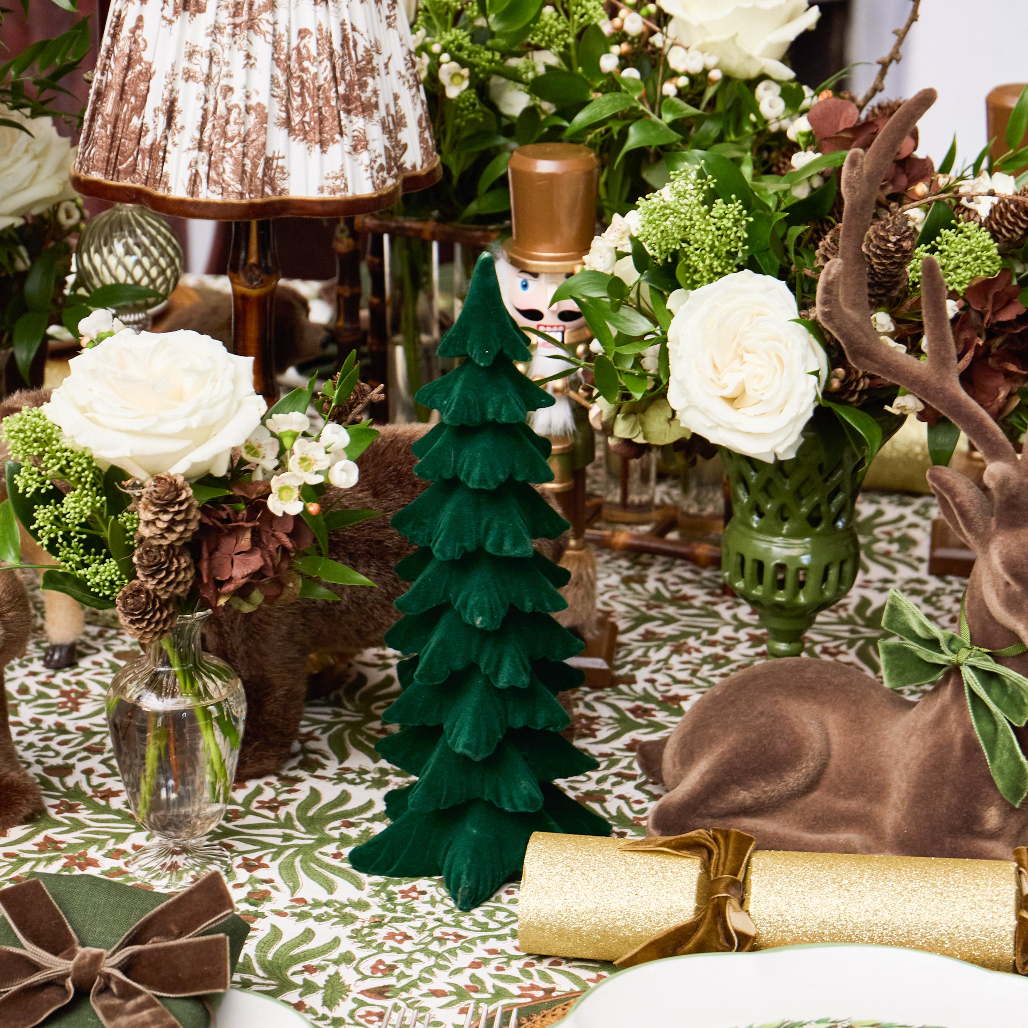 Forest Green Flocked Alpine Tree (Pair)
