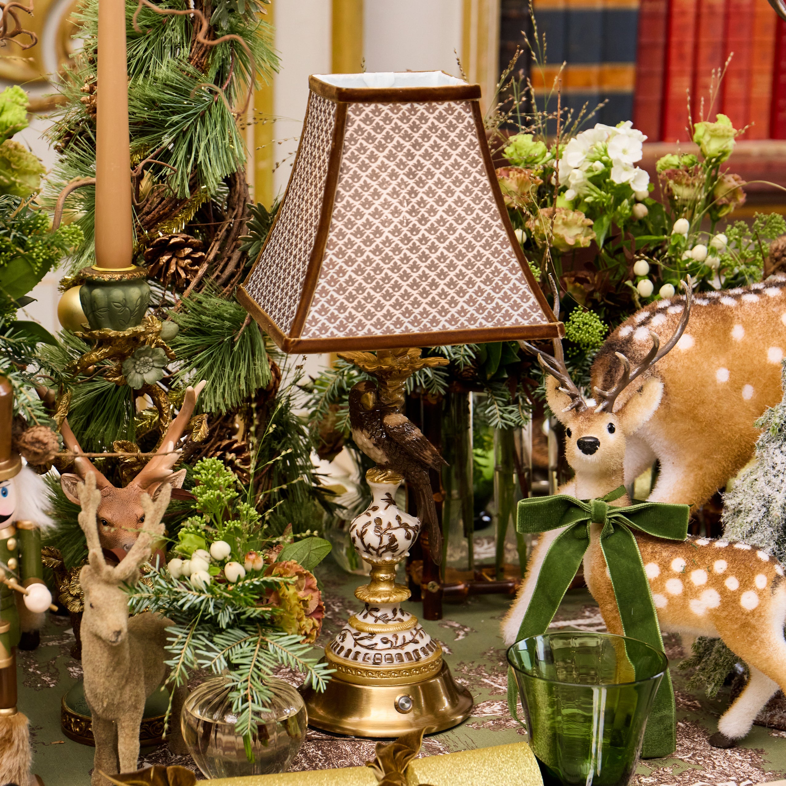 Chocolate Lotus Square Lampshade (18cm)