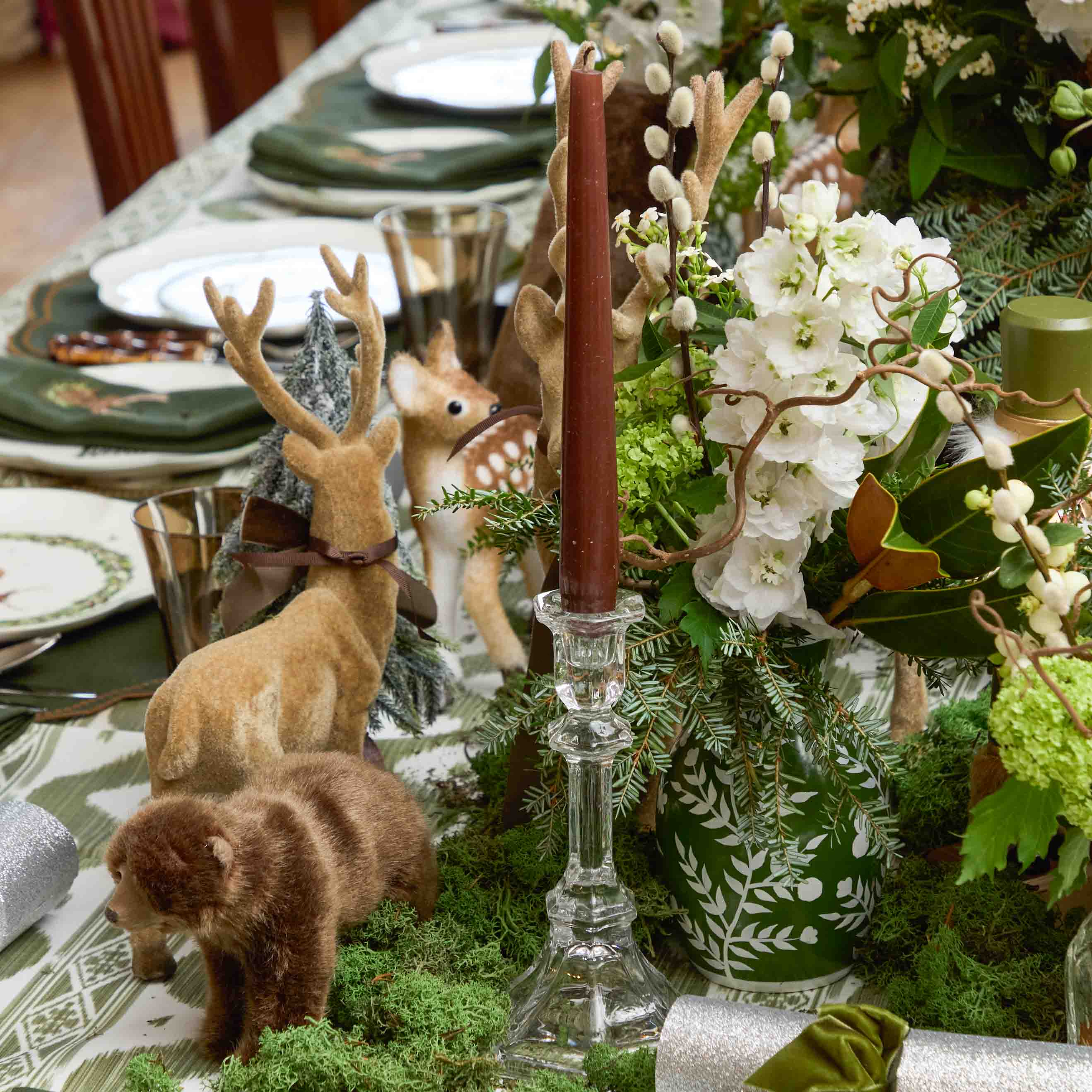 Small Glass Column Candle Holders (Pair)