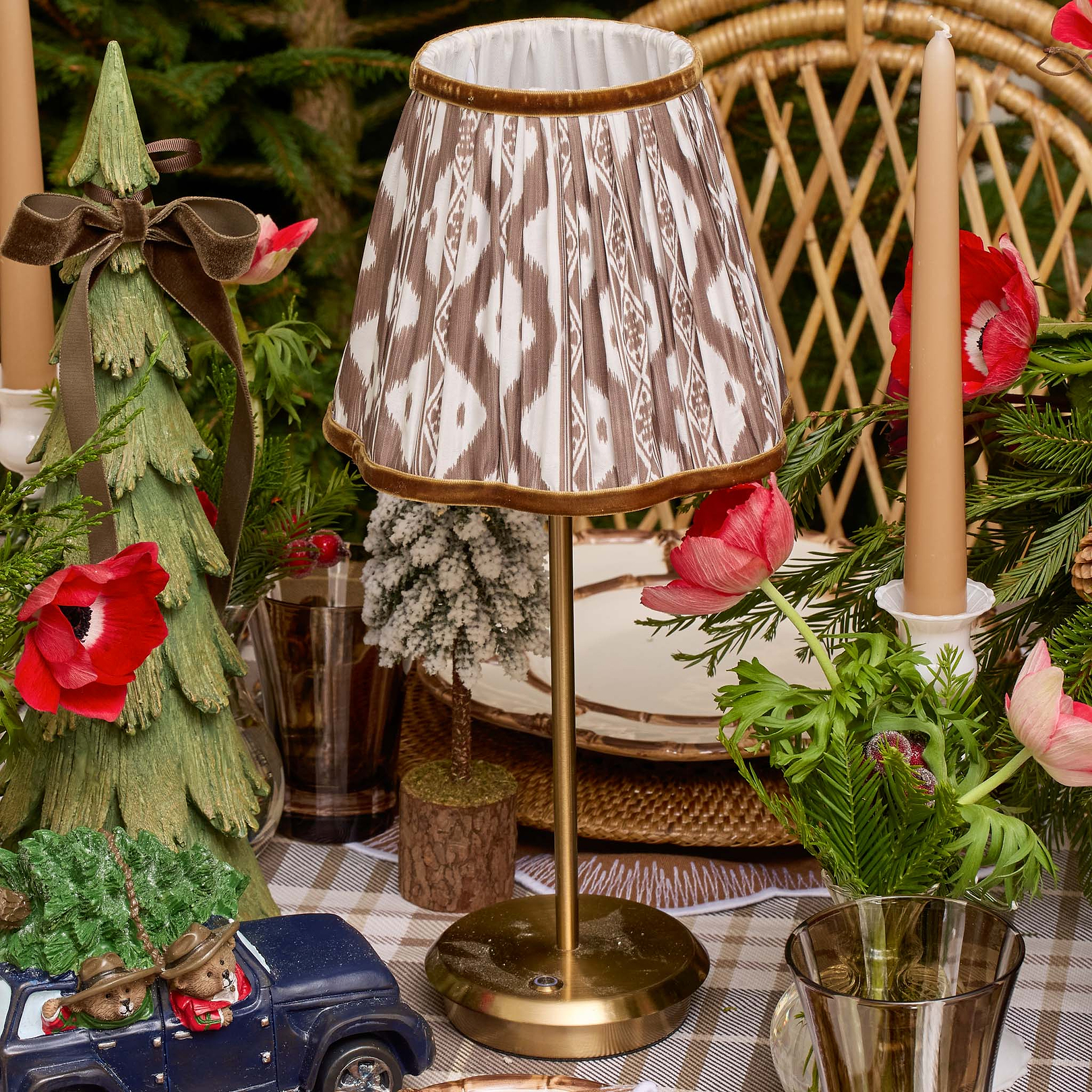 Chocolate Ikat Lampshade (18cm)