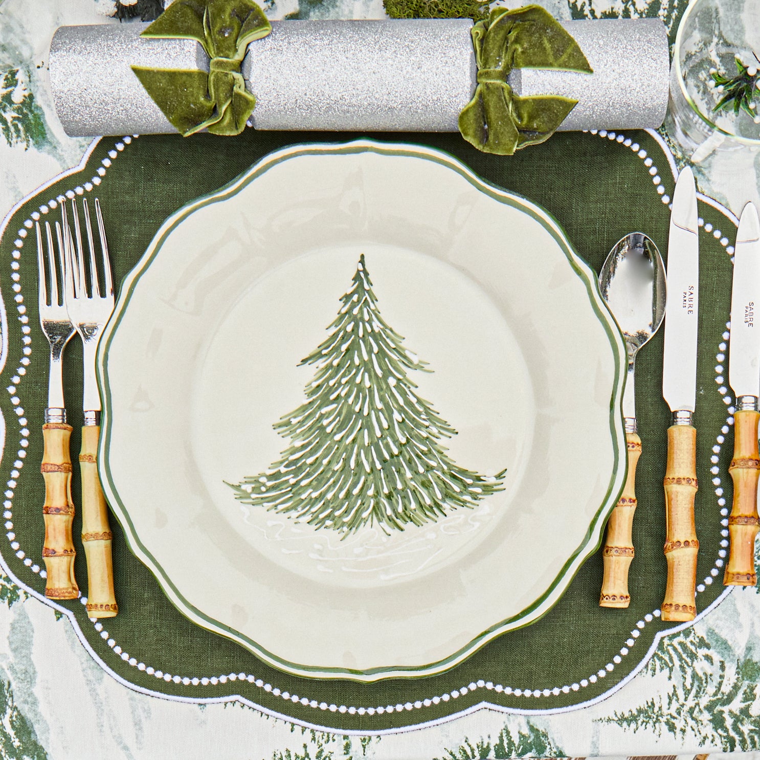 Handpainted Alpine Tree Dinner Plate