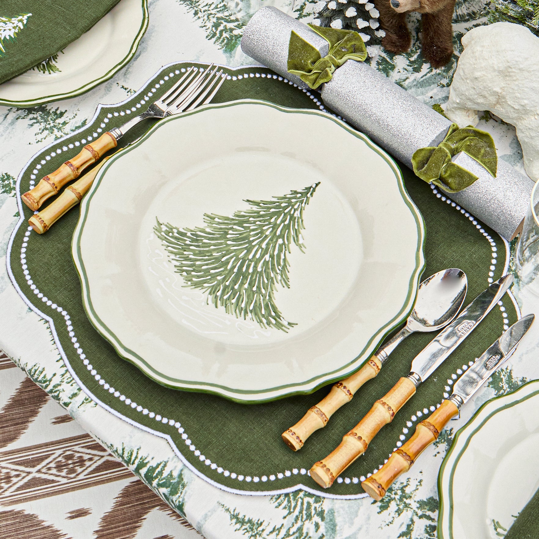 Handpainted Alpine Tree Dinner Plate
