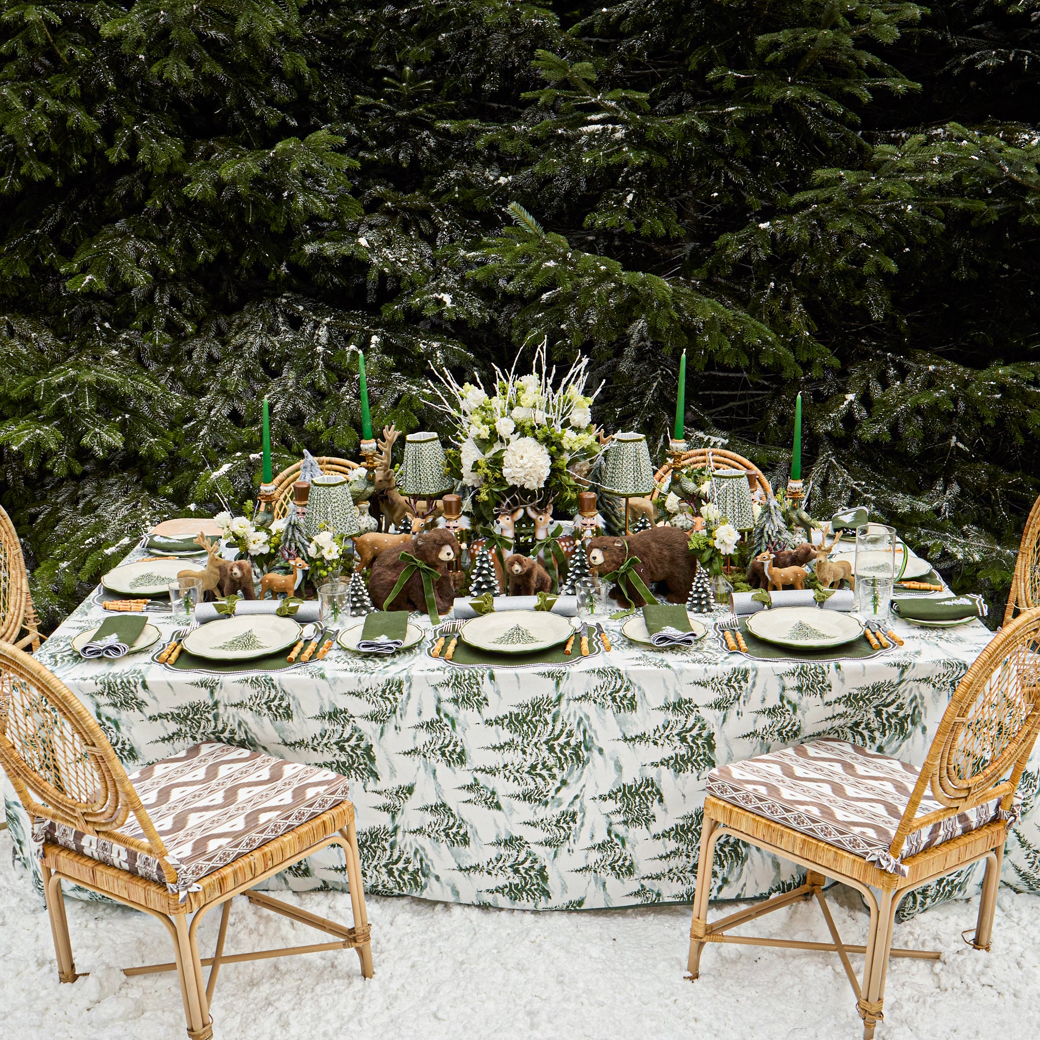 Handpainted Alpine Dinner & Starter Plates (Set of 8)