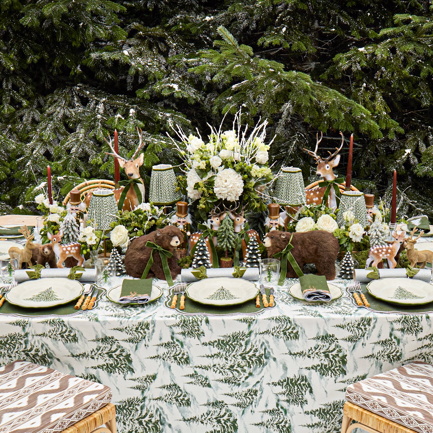 Handpainted Alpine Dinner & Starter Plates (Set of 8)