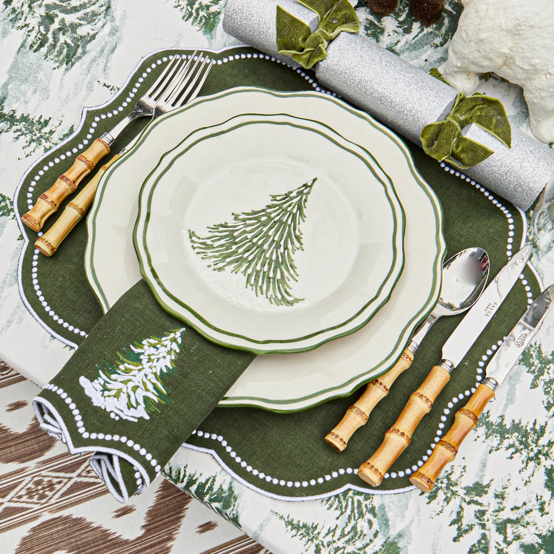 Handpainted Alpine Dinner & Starter Plates (Set of 8)