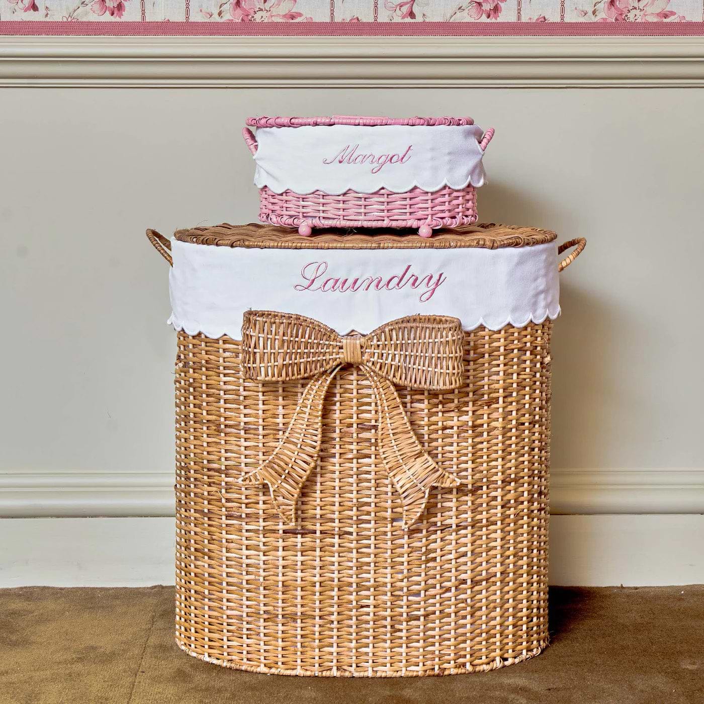 Isabella Rattan Bow Laundry Basket