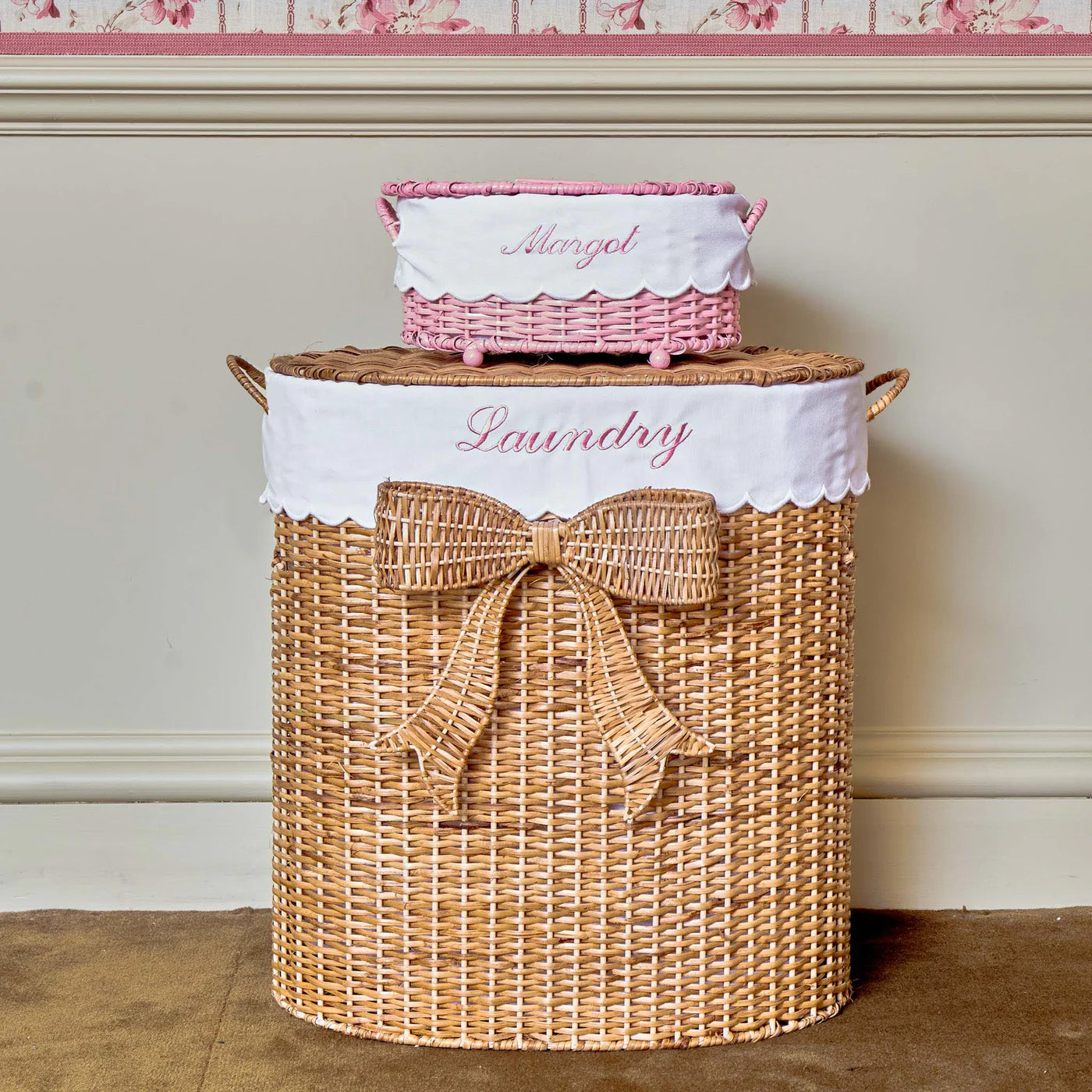 Isabella Rattan Bow Laundry Basket