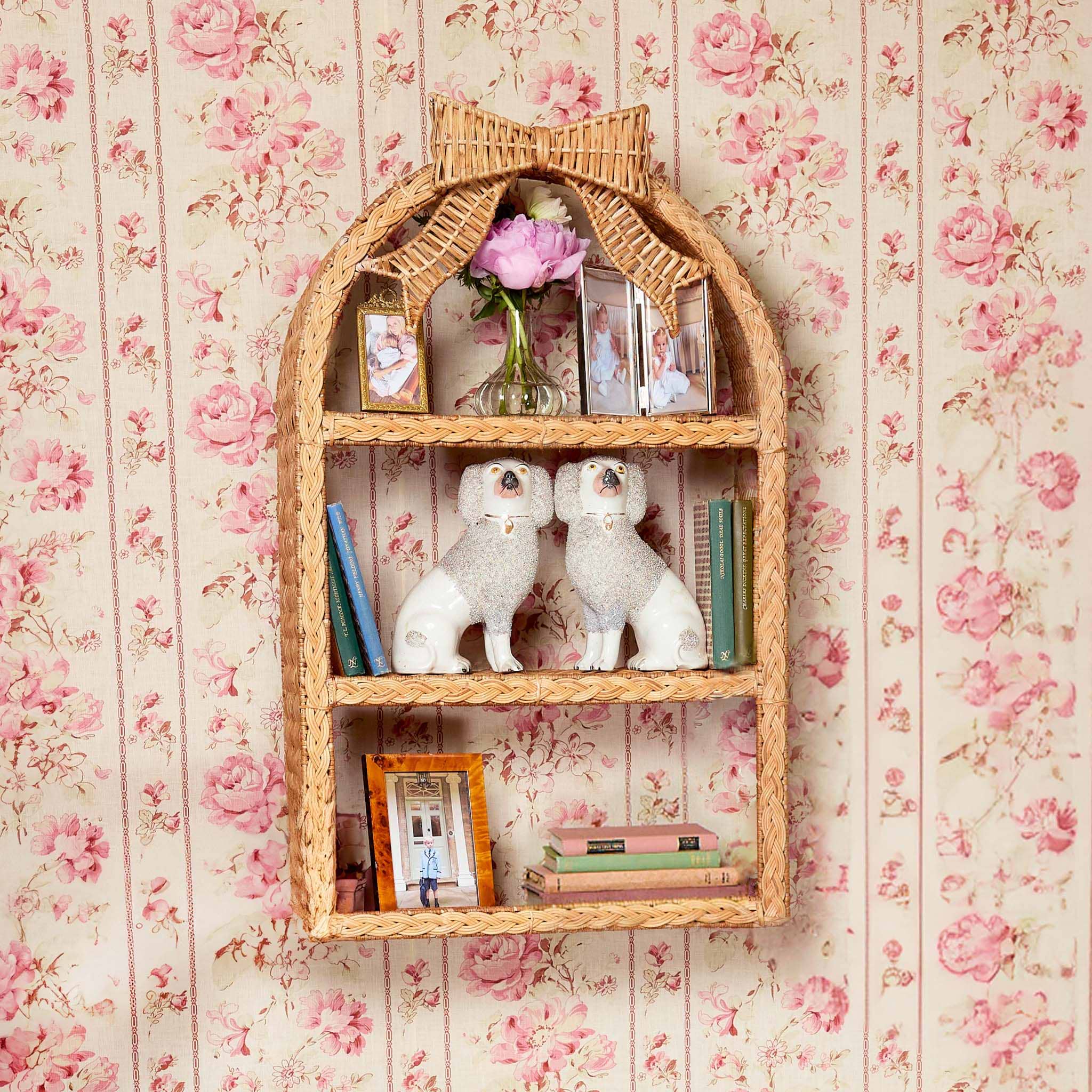 Rattan Bow Wall Mounted Shelf