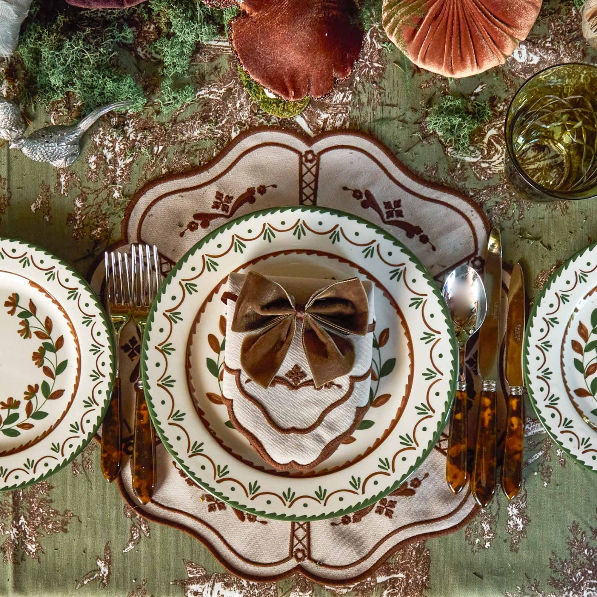 Taupe & Chocolate Doris Placemats (Set of 4)